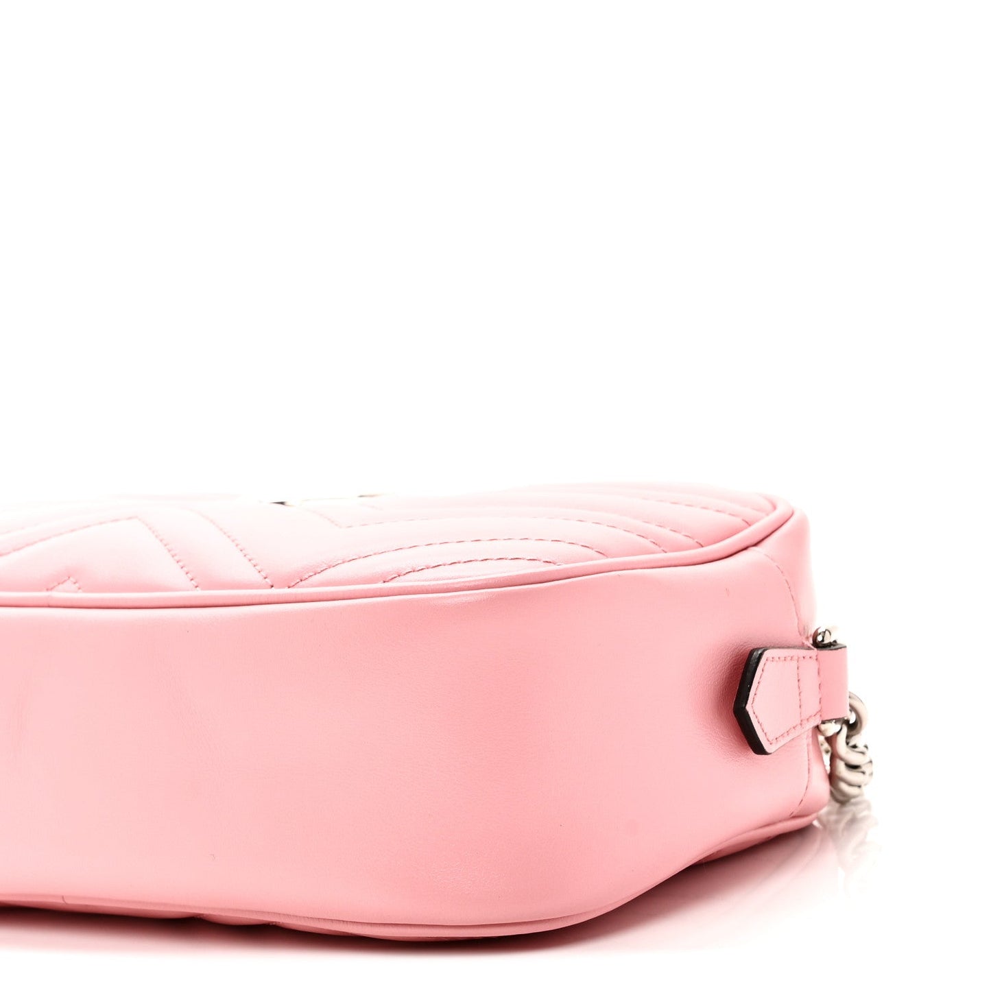 Calfskin Matelasse Small GG Marmont Chain Shoulder Bag Wild Rose