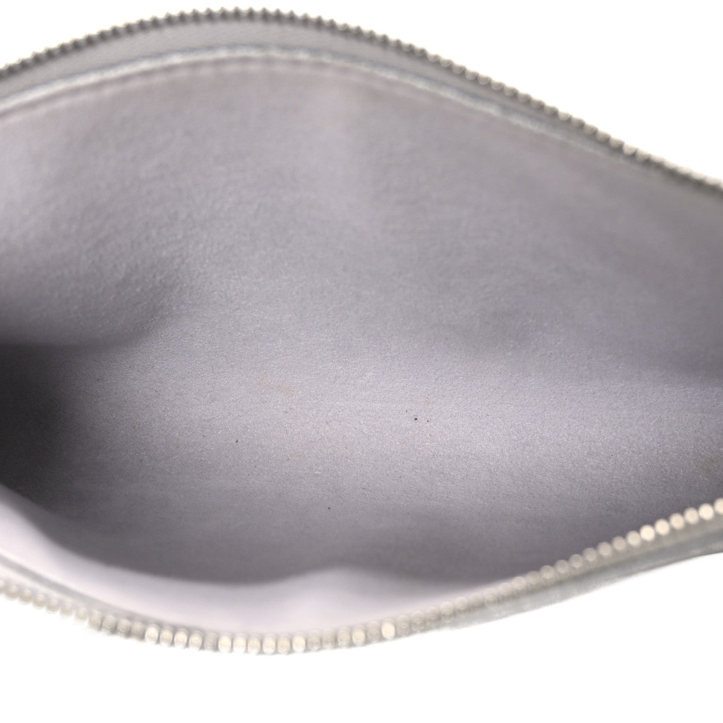 Epi Pochette Accessories Metallic Silver