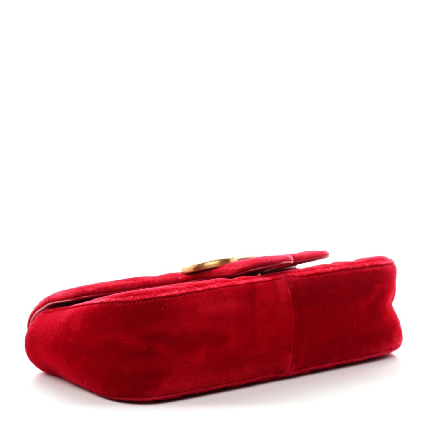 Velvet Matelasse Mini GG Marmont Shoulder Bag Hibiscus Red