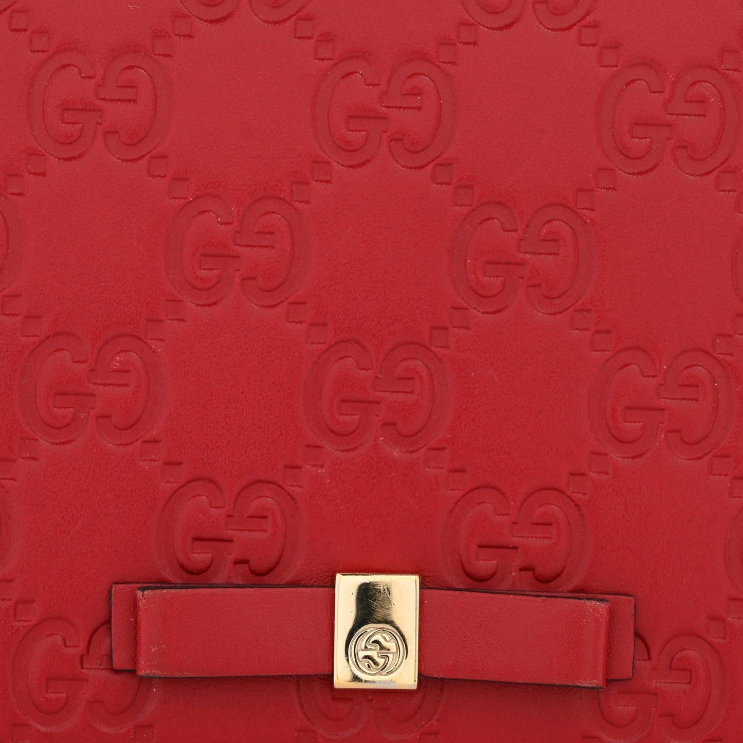 Guccissima Signature Bowy Chain Wallet Hibiscus Red