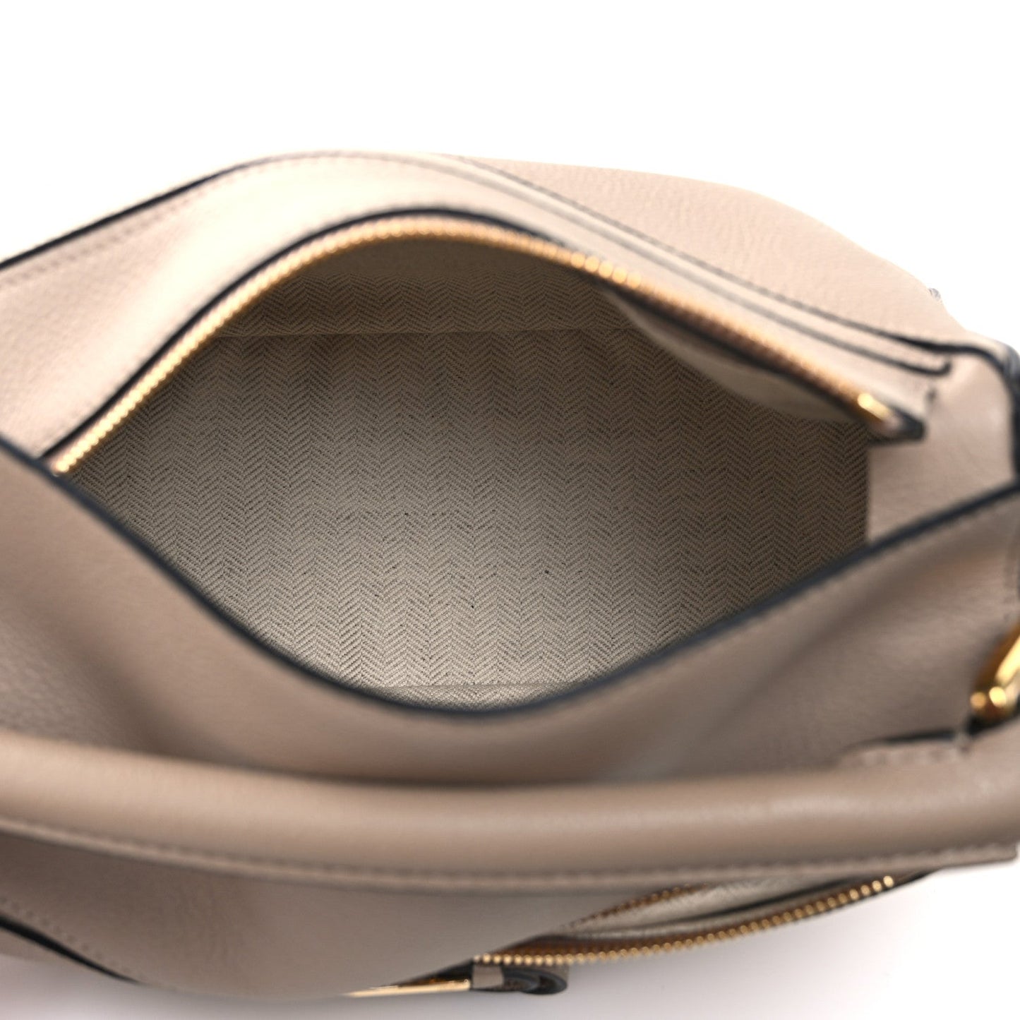 Grained Calfskin Small Puzzle Bag Sand
