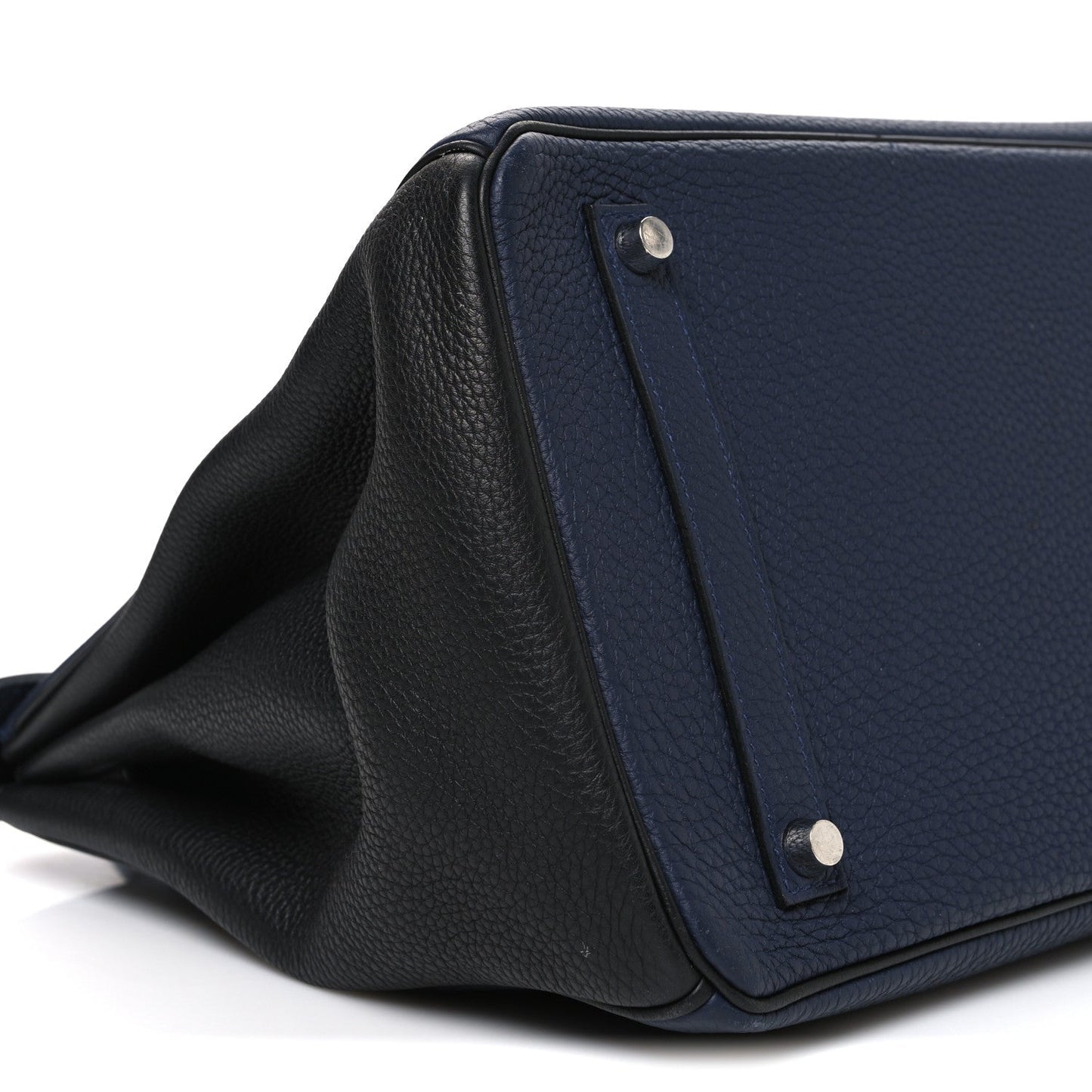 Togo Bi-Color Horseshoe Birkin 35 Bleu Nuit Black