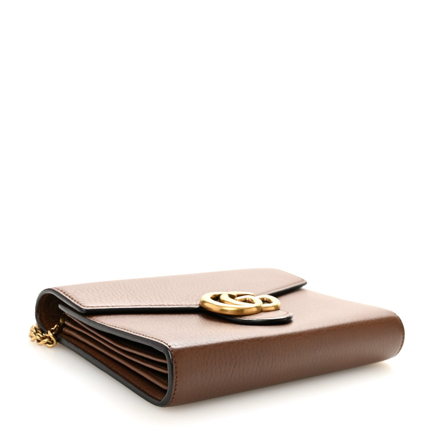 Cellarius Calfskin GG Marmont Chain Wallet Nut Brown