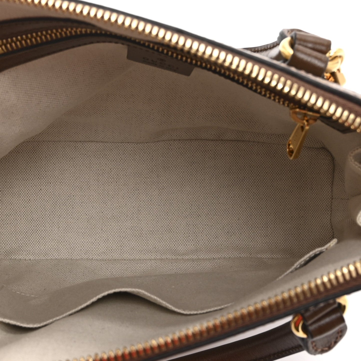 GG Supreme Monogram Azalea Calfskin Small Horsebit 1955 Top Handle Bag Beige Ebony Brown Sugar