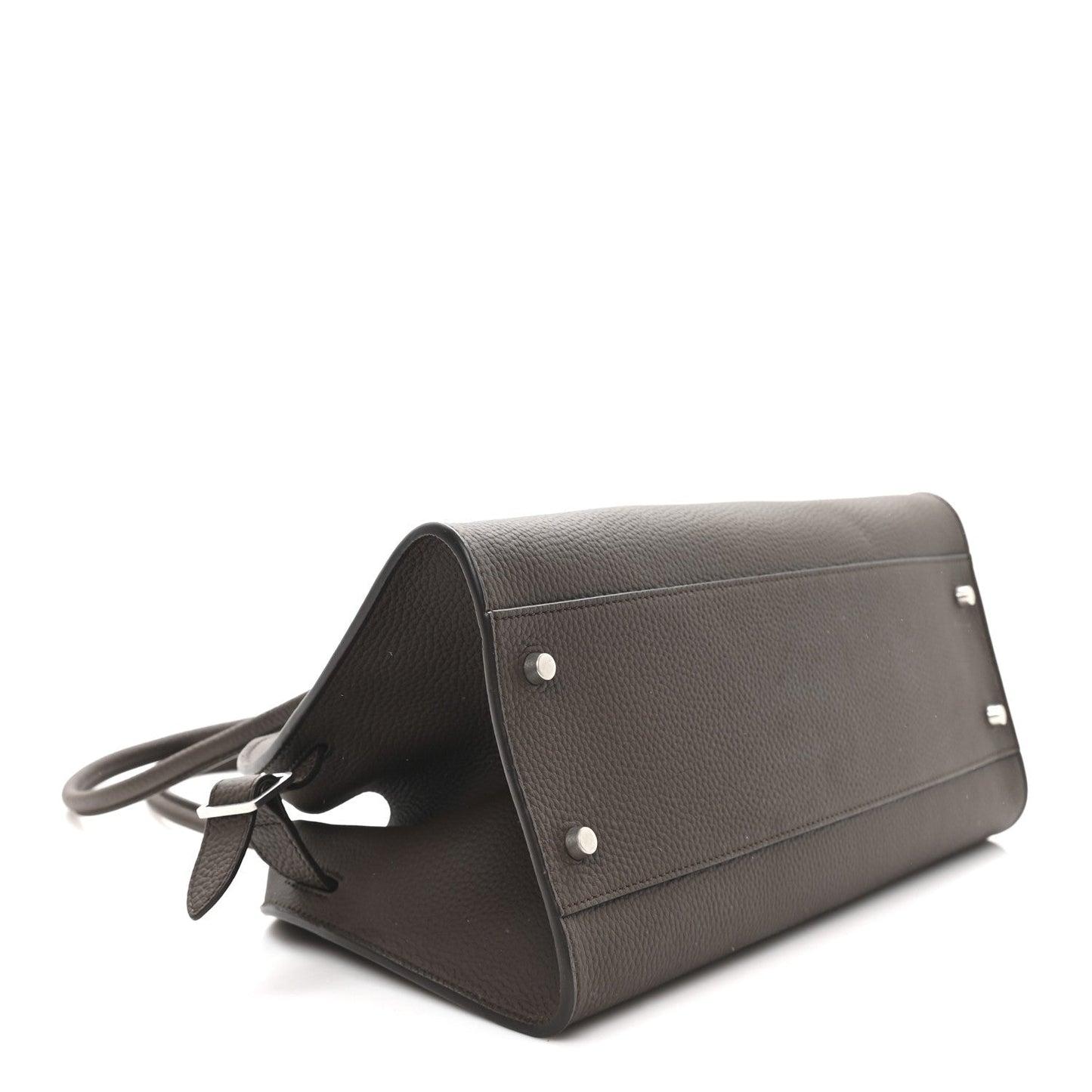 Matte Grained Calfskin Margaux Shoulder 12 Deep Brown