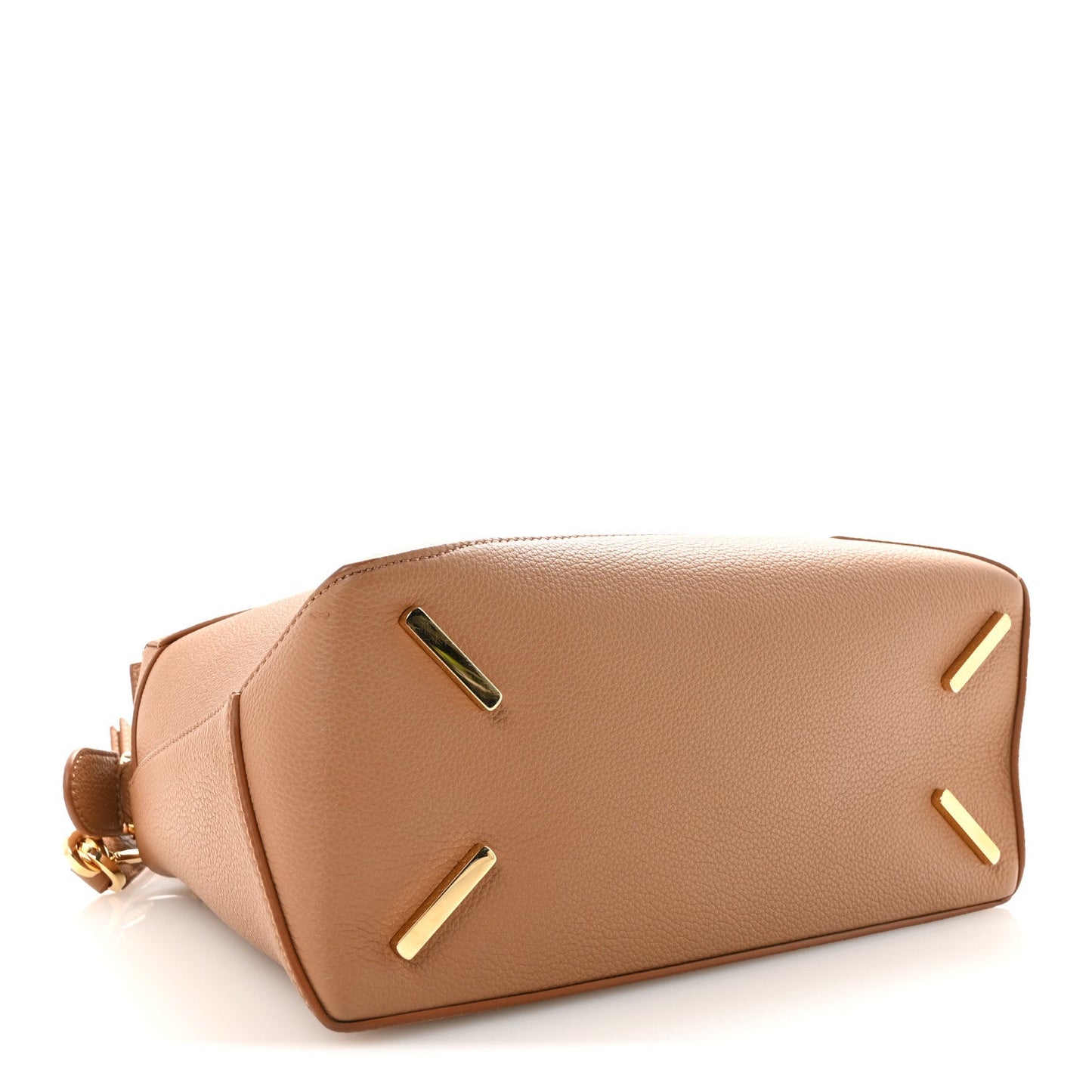 Grained Calfskin Medium Puzzle Edge Bag Toffee