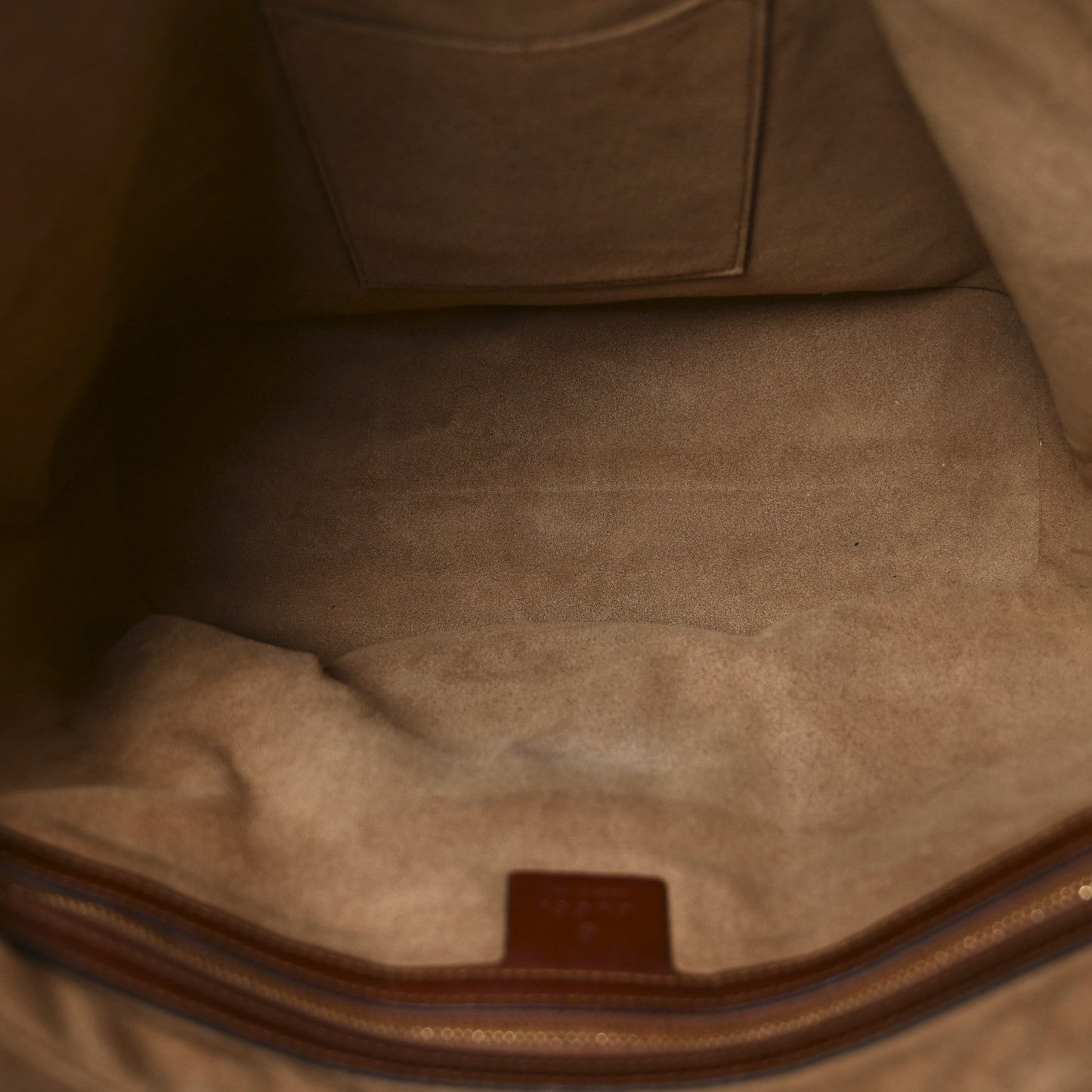 GG Supreme Monogram Medium Zippered Bucket Tote Beige Tuscany