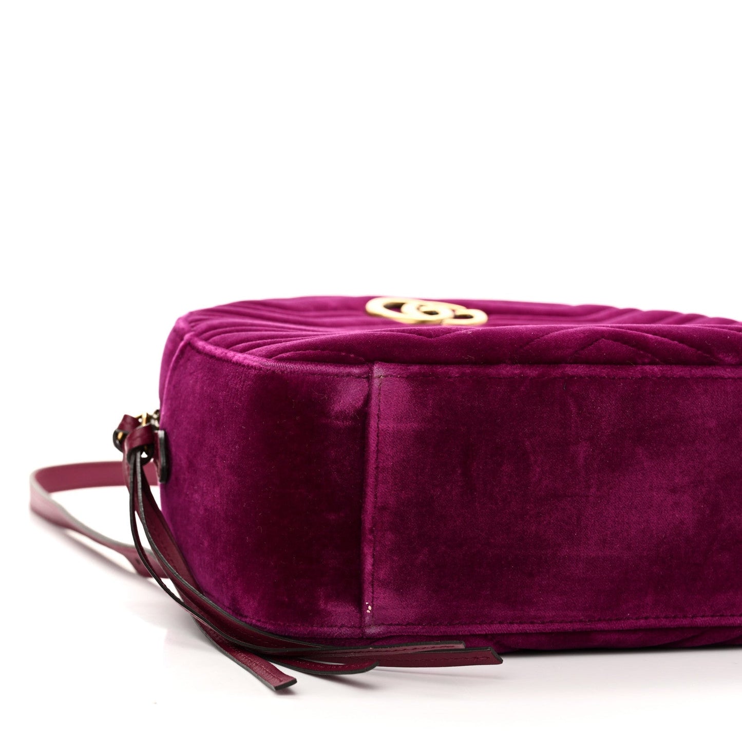 Velvet Matelasse GG Marmont Dome Backpack Fuchsia Violet Cyclamen