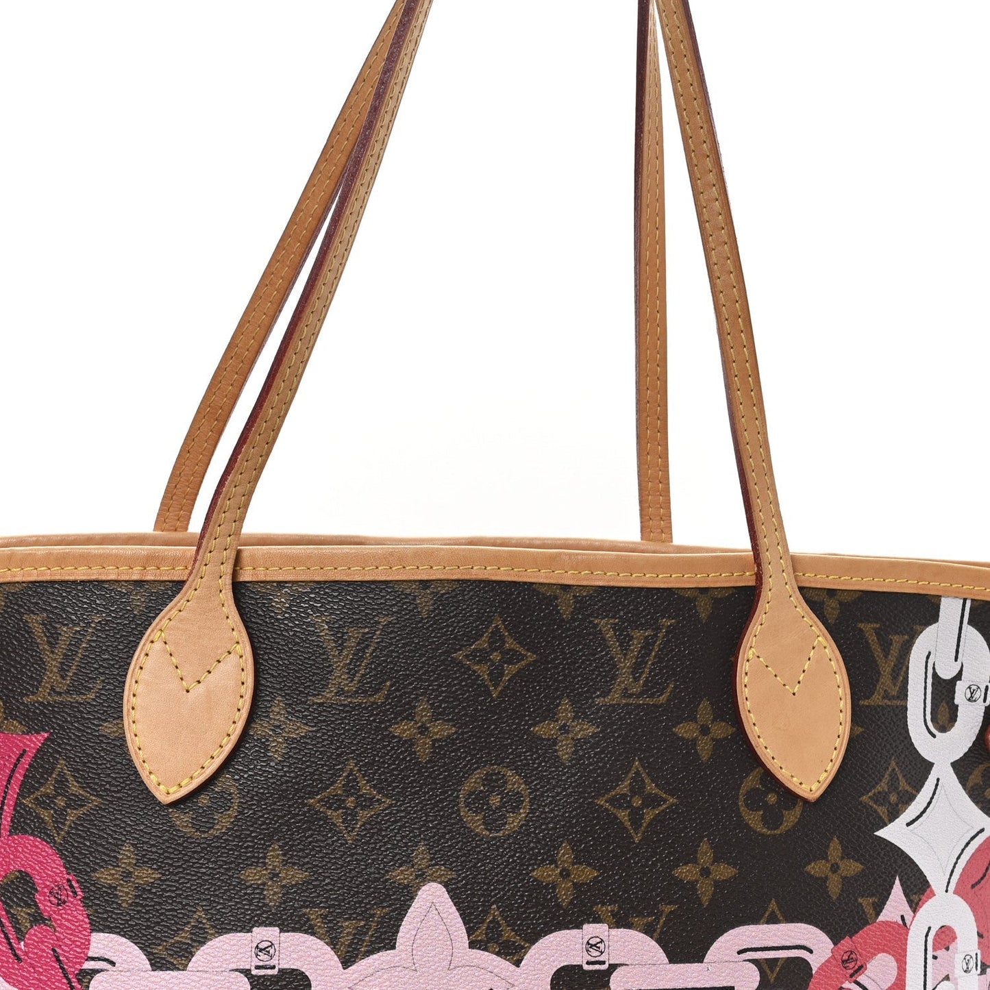 Monogram Bay Neverfull MM Rose Ballerine Poppy