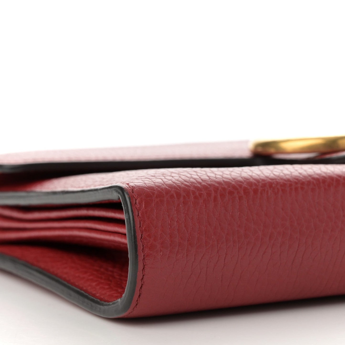 Calfskin GG Marmont Chain Wallet Vulcanic Red