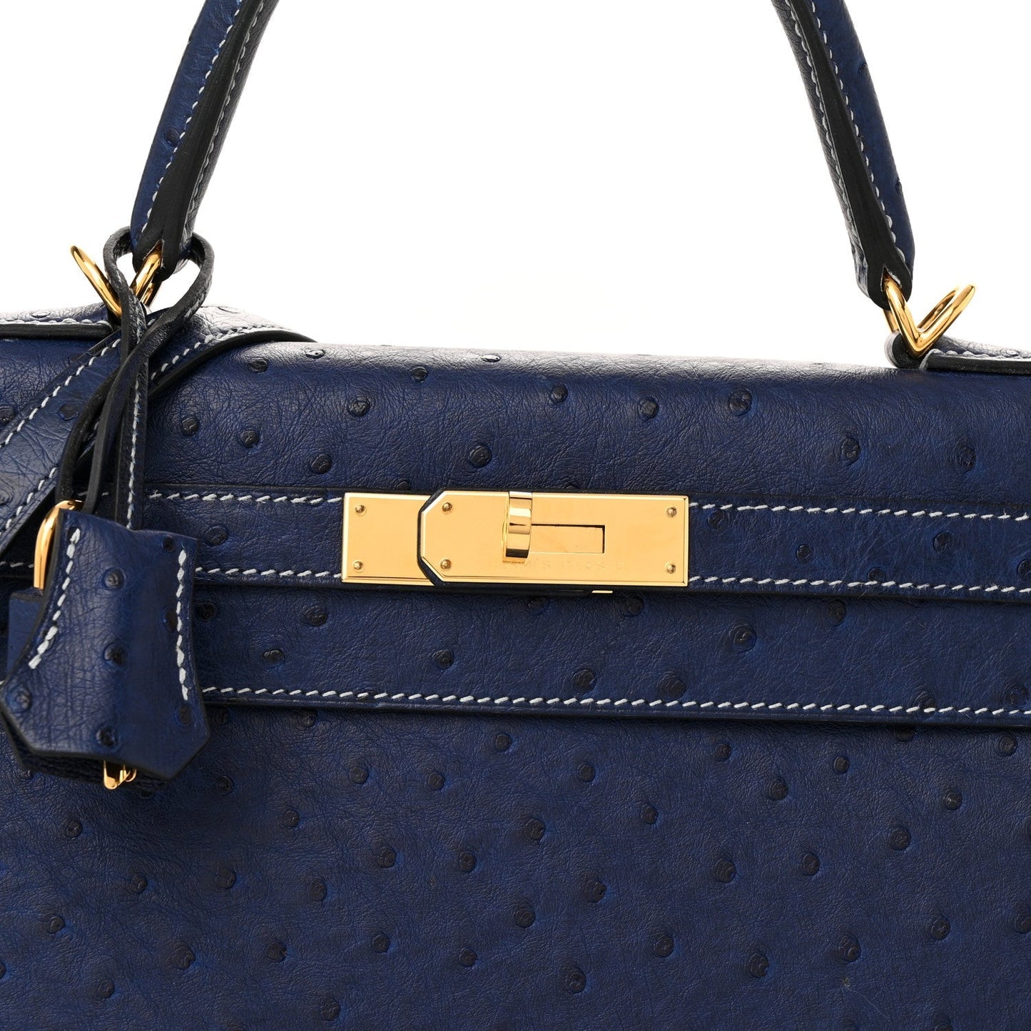 Ostrich Horseshoe Kelly Sellier 28 Bleu Iris