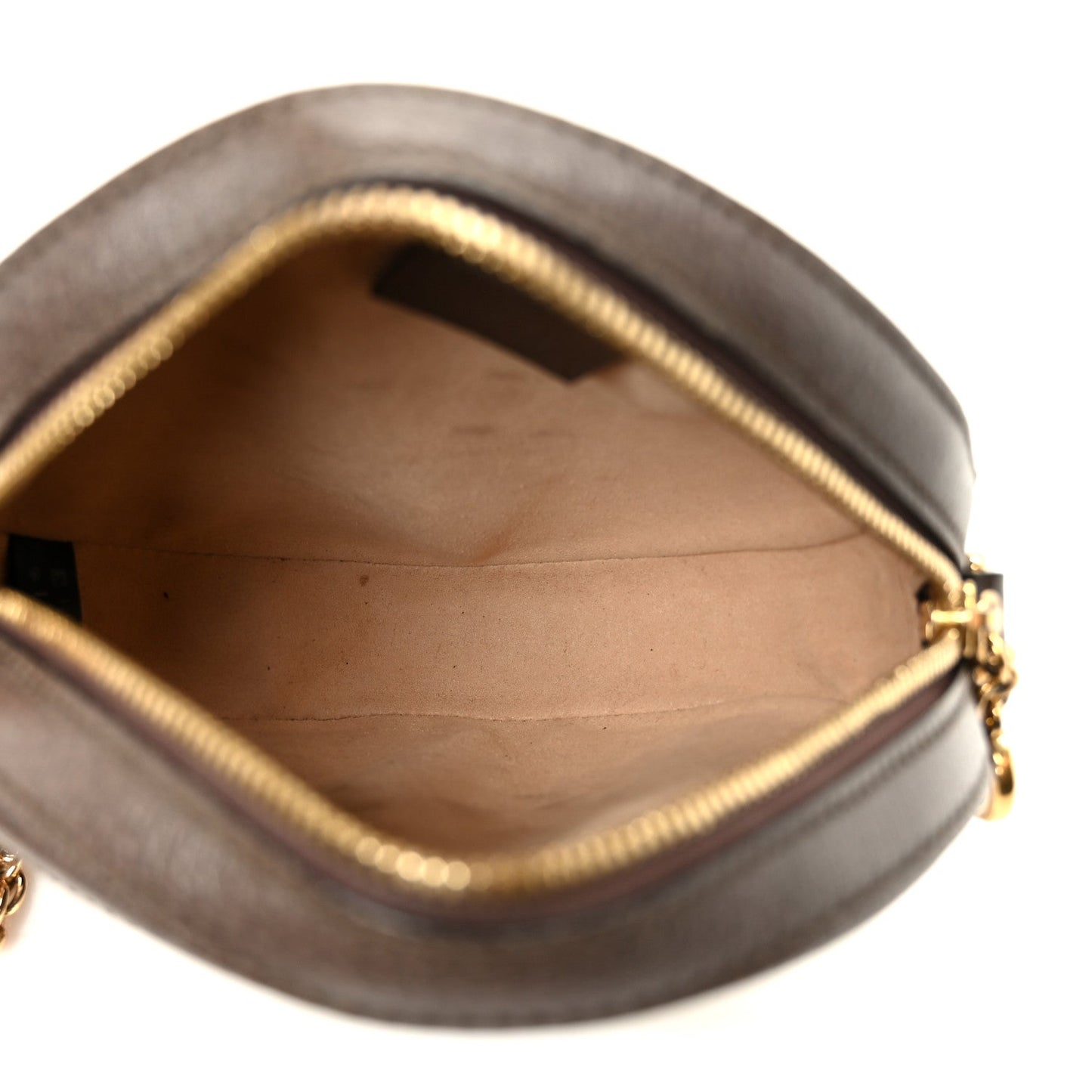 GG Supreme Monogram Web Mini Ophidia Round Shoulder Bag Brown