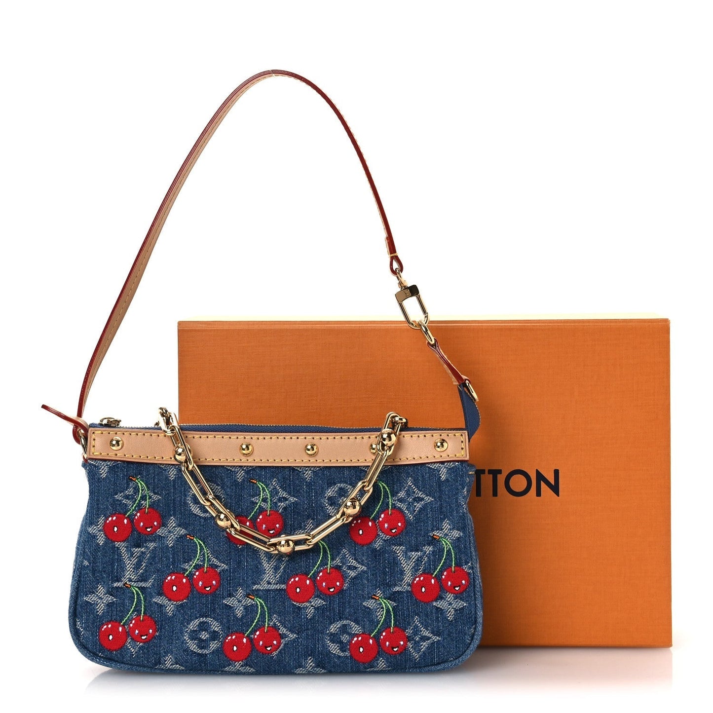 LV X TM Monogram Denim Cerises Pochette Accessories Blue