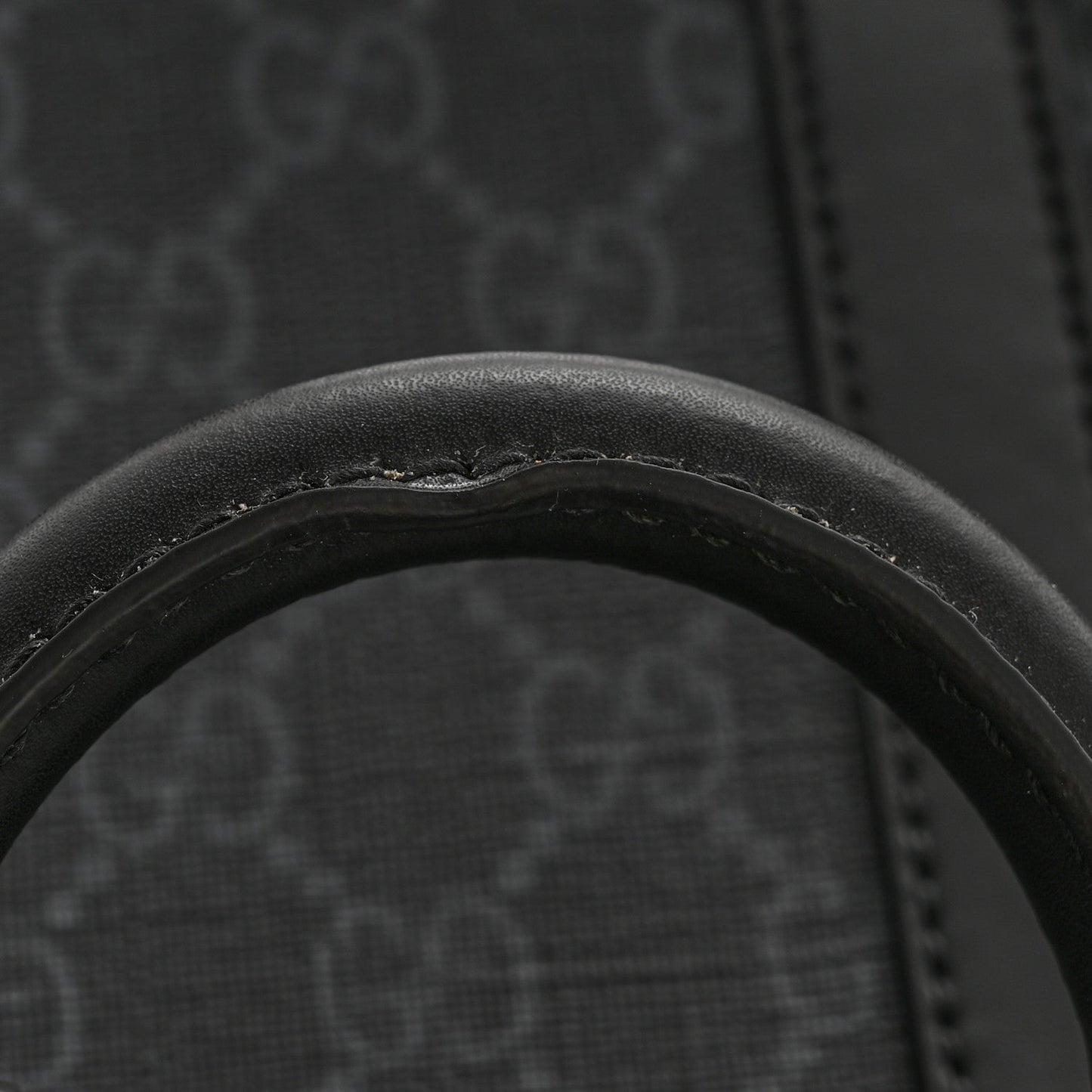 GG Supreme Monogram Appia Calfskin Web Mini Tote Bag Black
