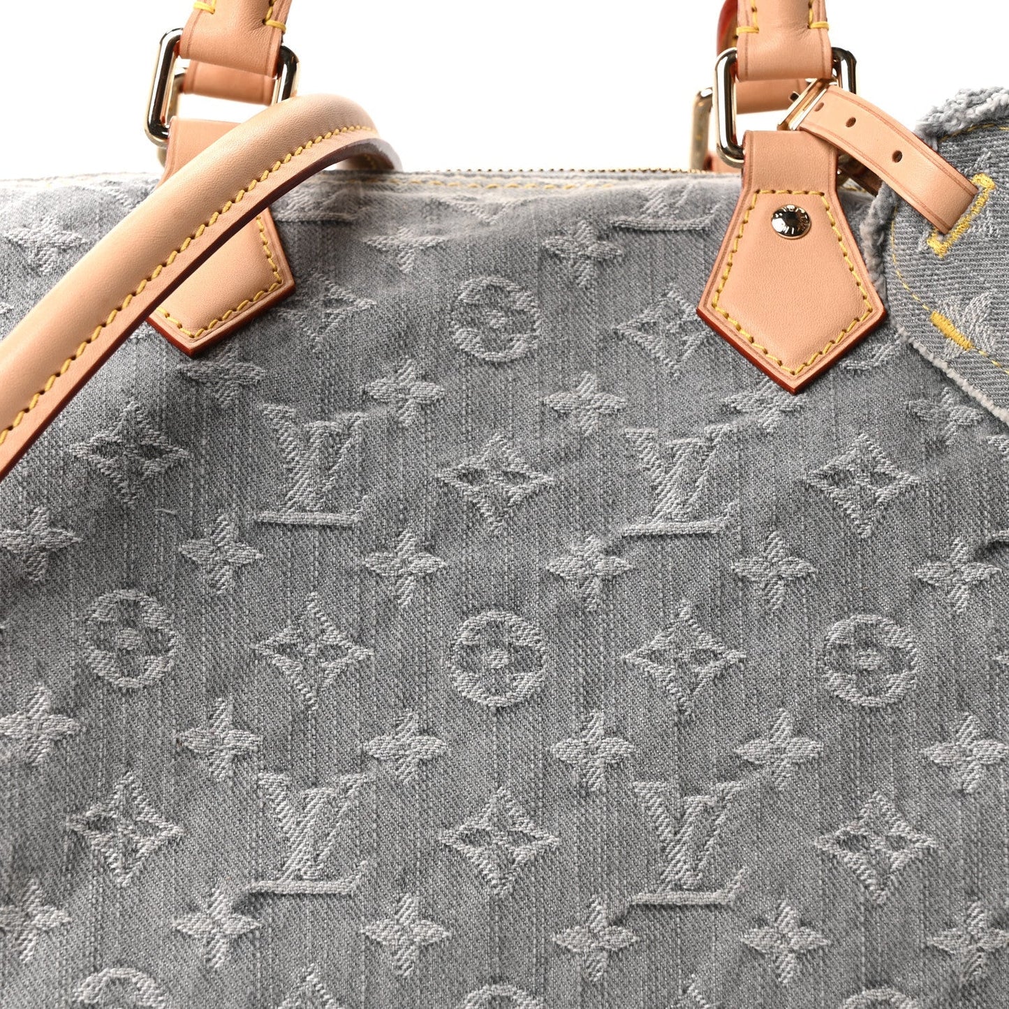 Monogram Denim Speedy Soft 30 Washed Gray