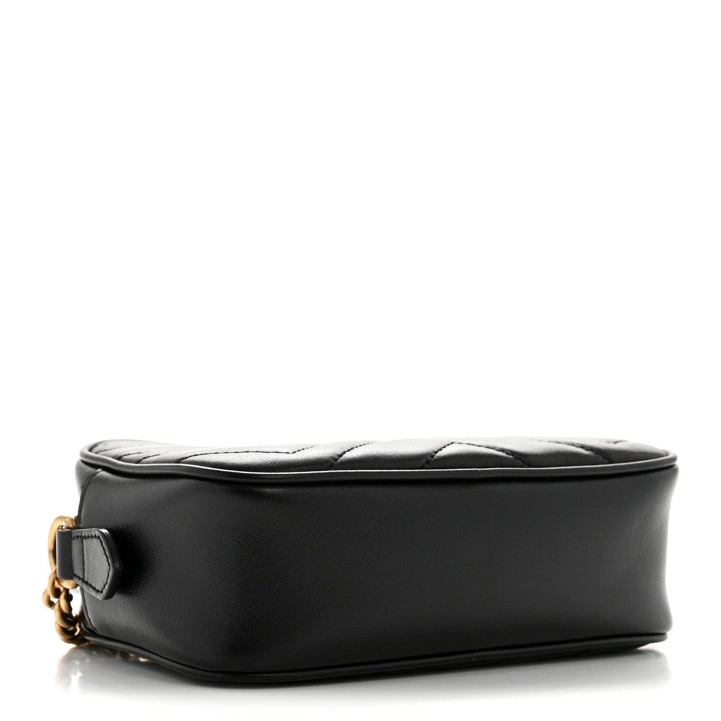 Calfskin Matelasse Mini GG Marmont Chain Shoulder Bag Black