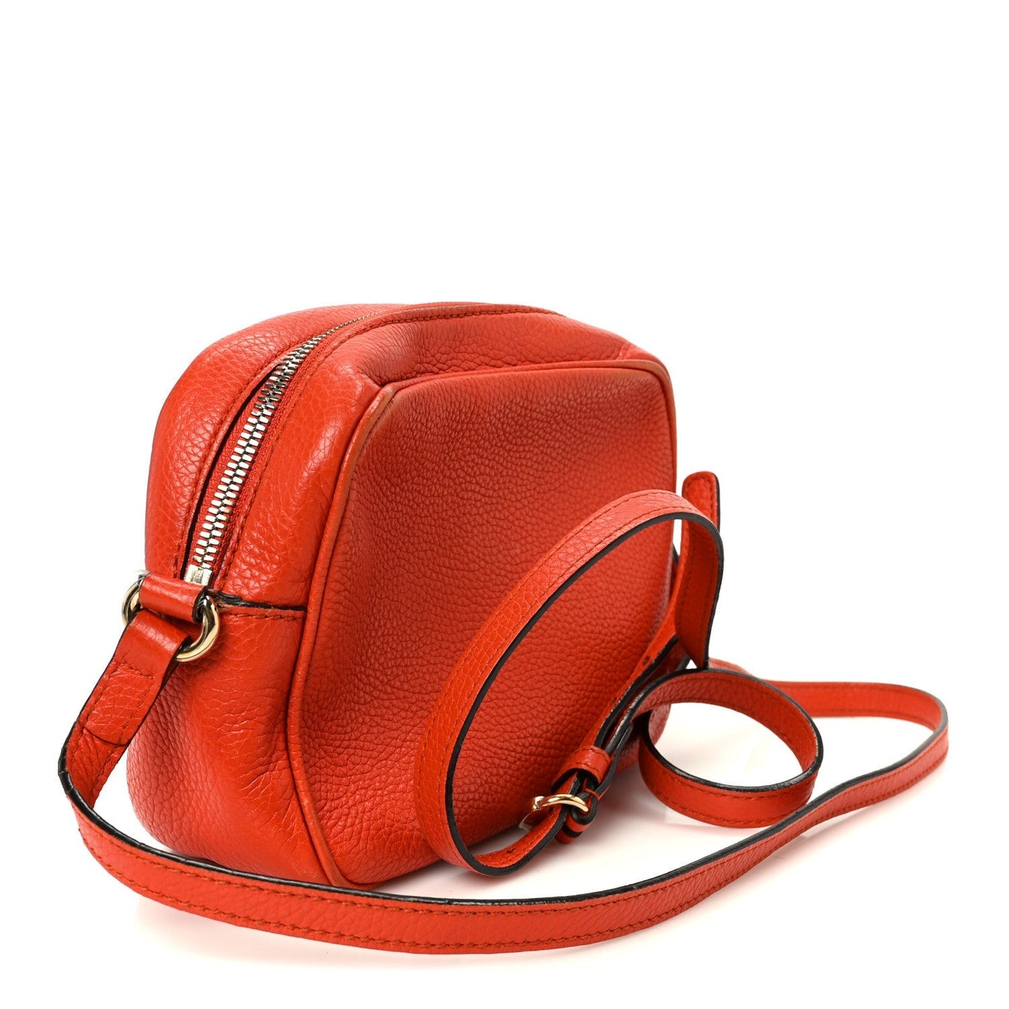 Pebbled Calfskin Small Soho Disco Bag Sun Orange