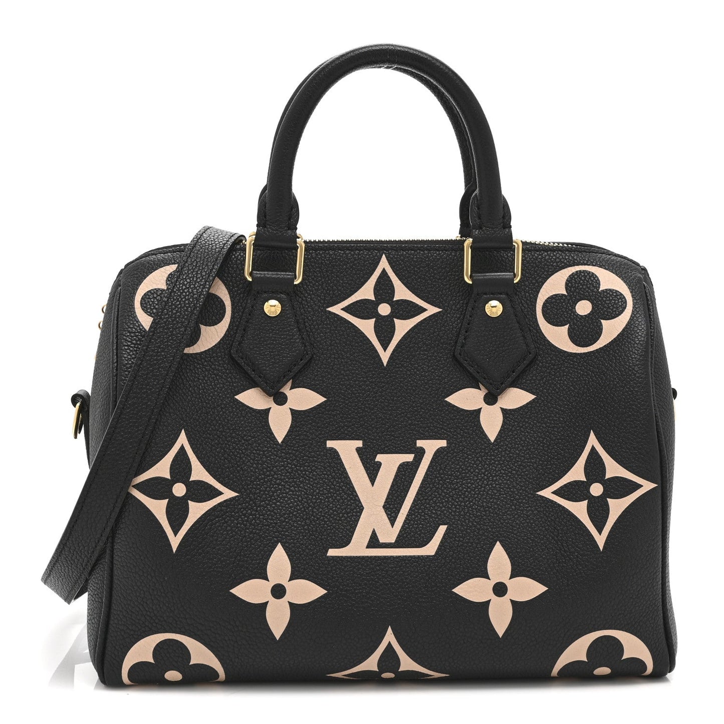 Empreinte Monogram Giant Speedy Bandouliere 25 Black Beige
