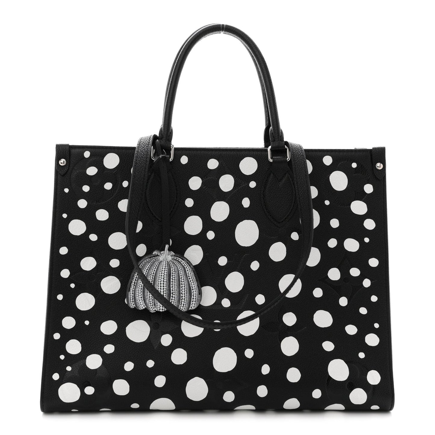 Monogram Kusama Dots Onthego MM Black White