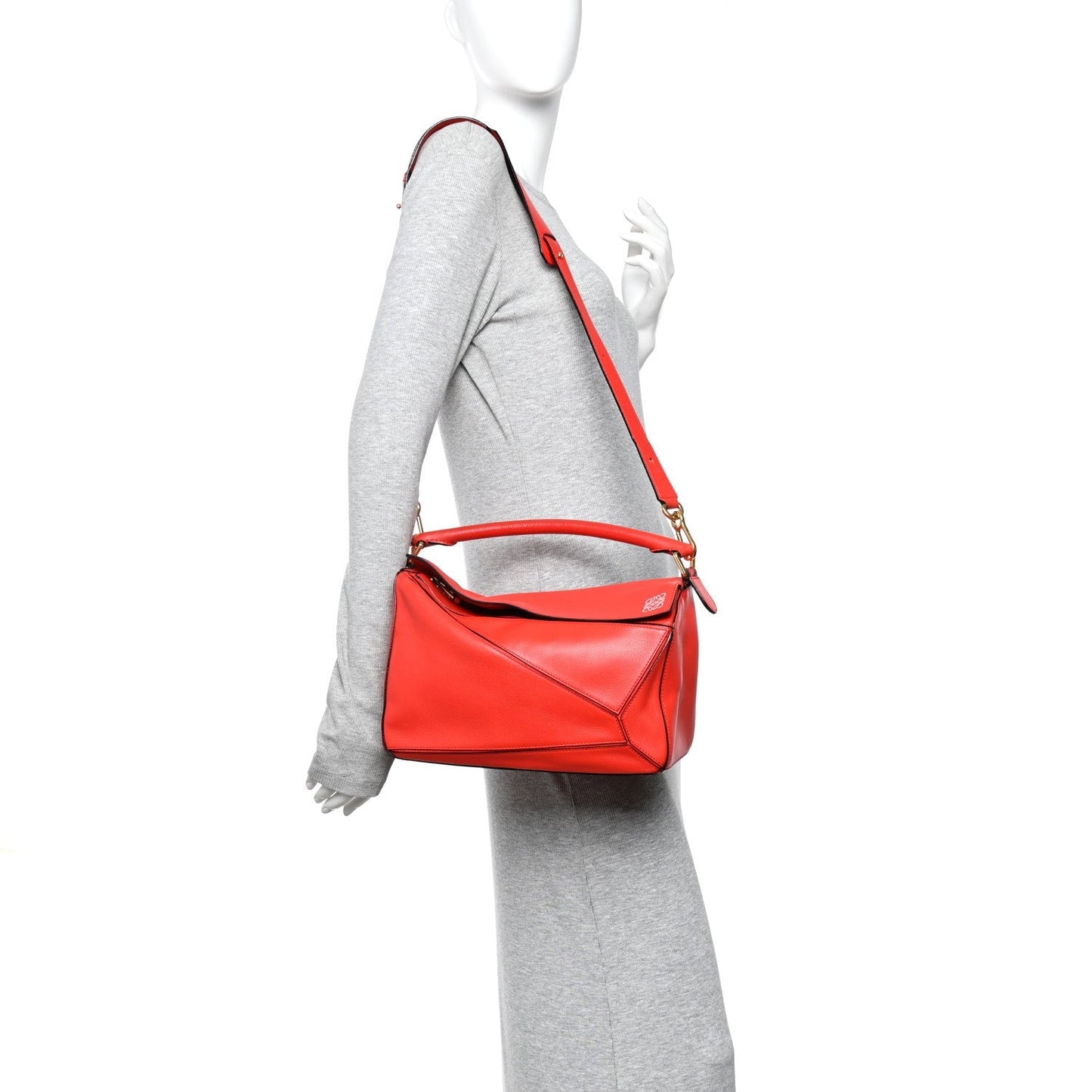 Calfskin Medium Puzzle Bag Scarlet