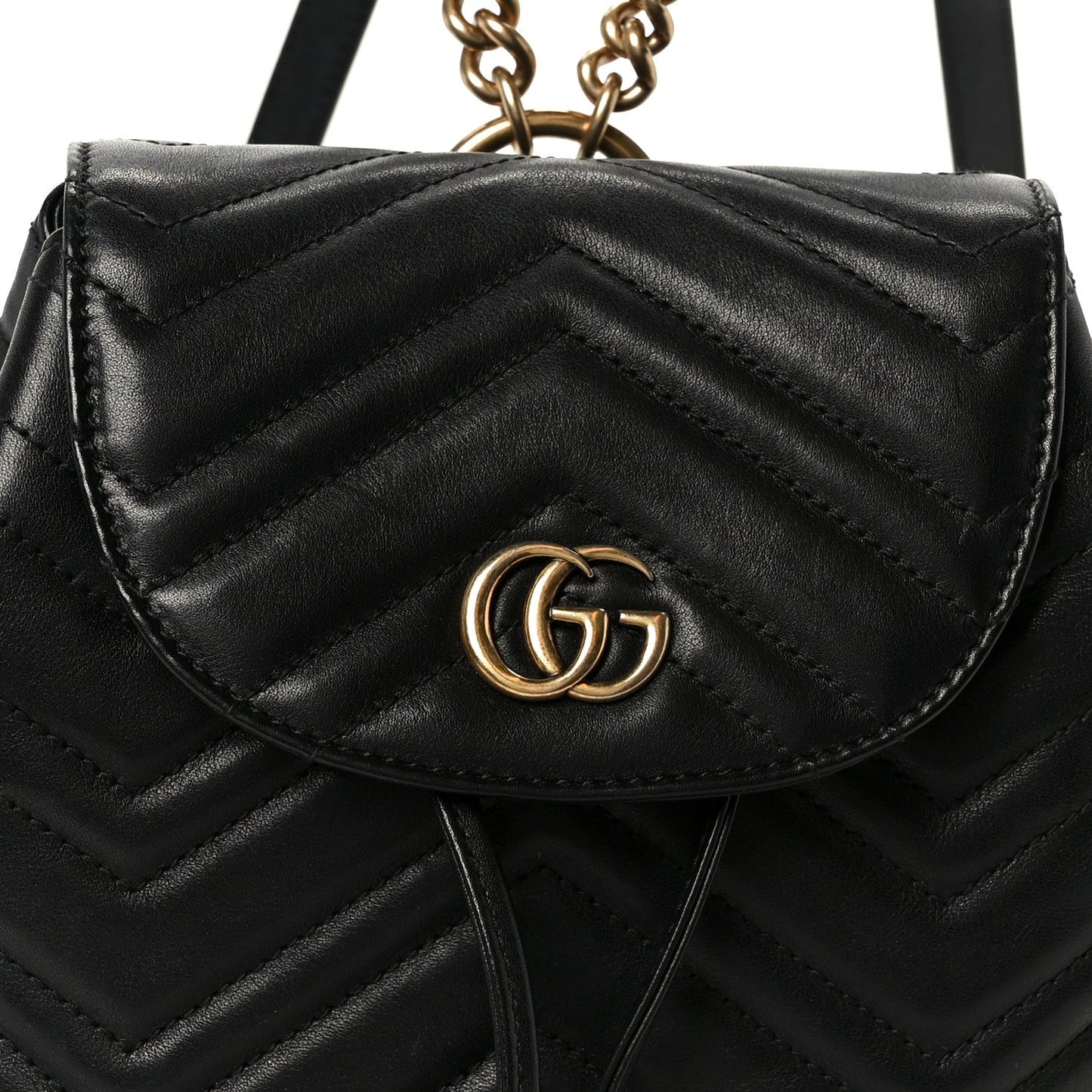 Calfskin Matelasse GG Marmont Flap Backpack Black