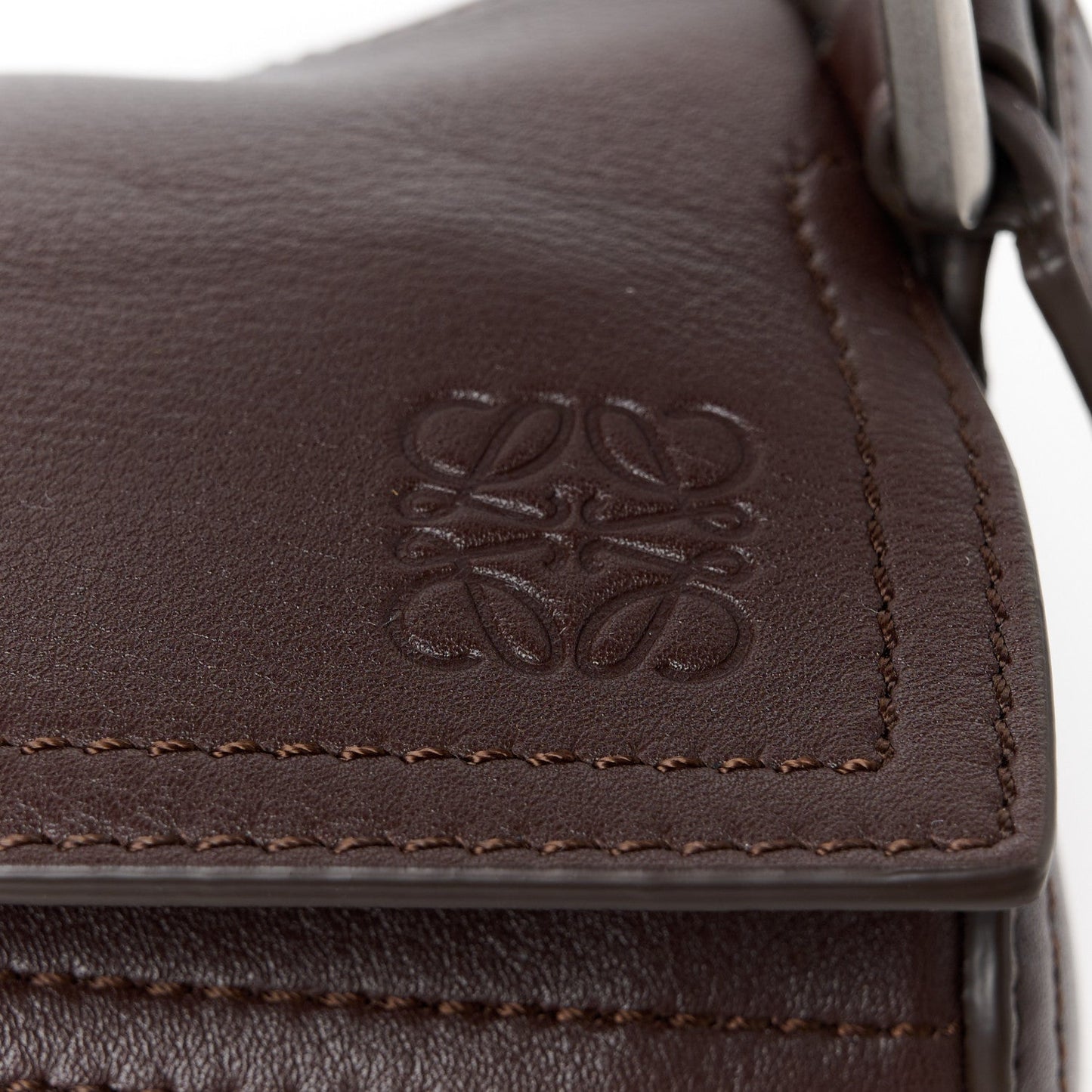 Shiny Calfskin Small Puzzle Biker Bag Dark Brown