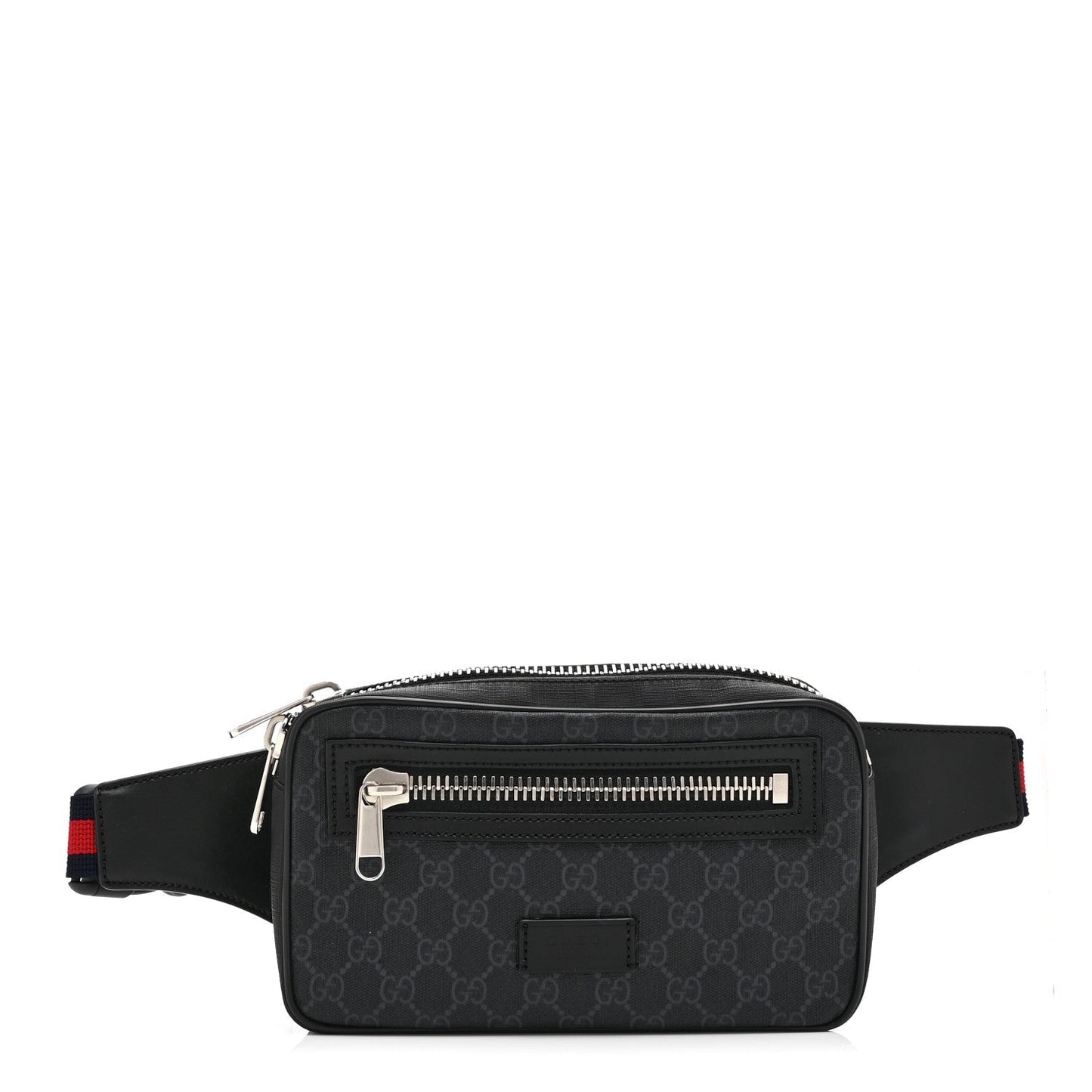 Soft GG Supreme Monogram Web Belt Bag Black Grey
