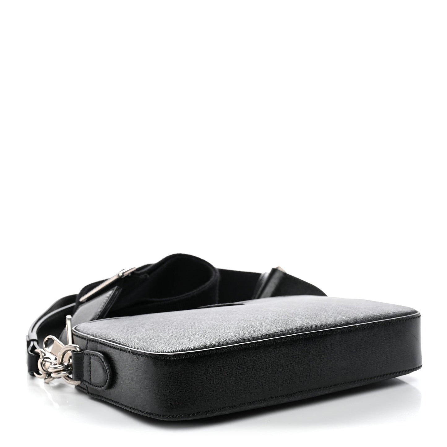 GG Supreme Monogram Azalea Calfskin Retro Interlocking G Wristlet Shoulder Bag Black