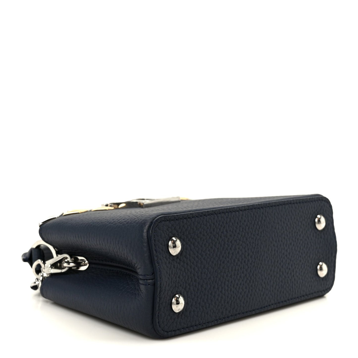 Taurillon Embellished Malletage Crown Mini Capucines Navy