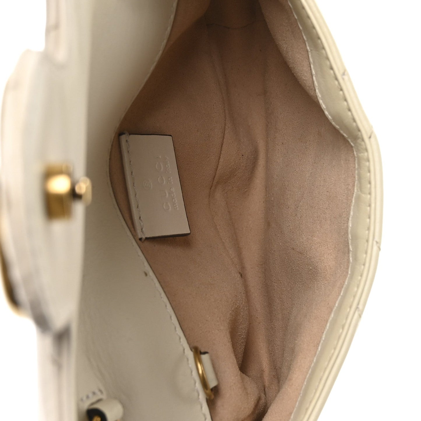 Calfskin Matelasse Super Mini GG Marmont Shoulder Bag White