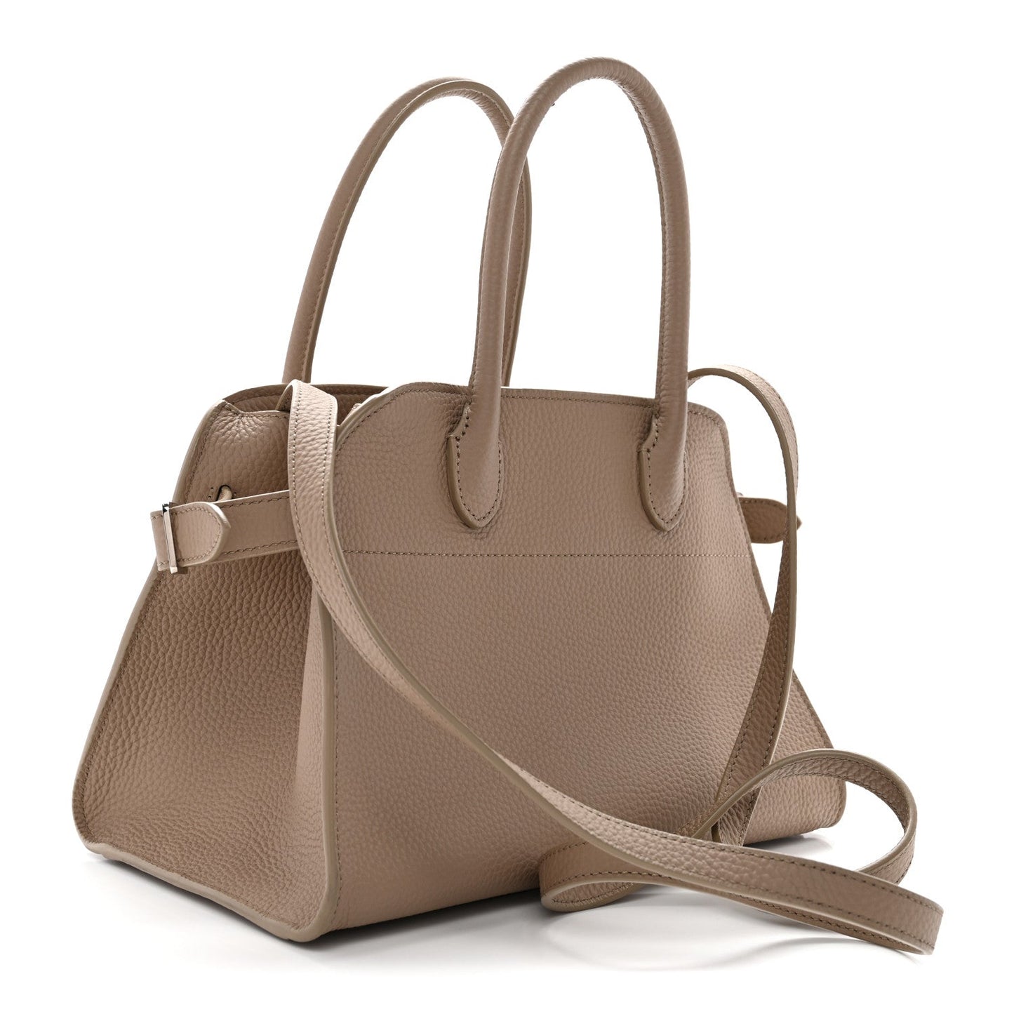 Grained Calfskin Soft Margaux 10 Bag Dark Taupe