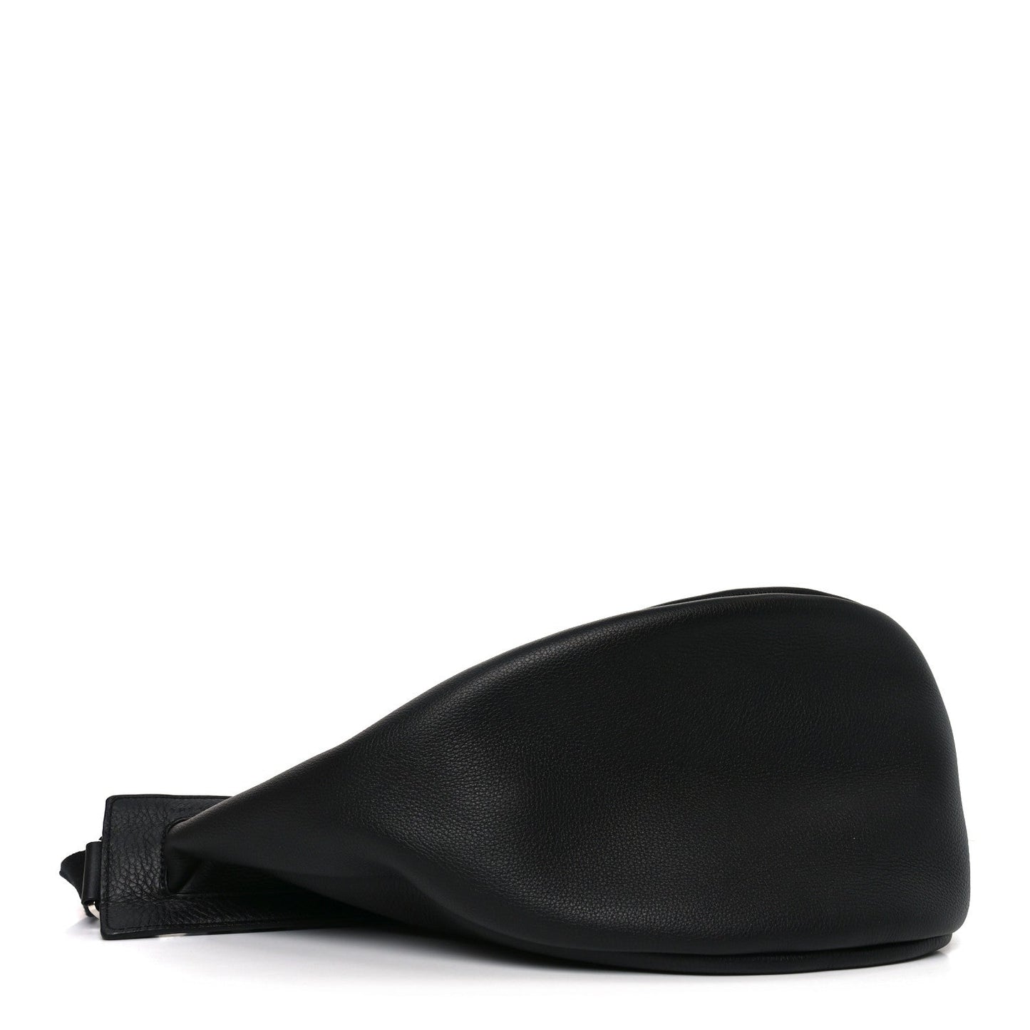 Grained Calfskin Large Slouchy Banana Bag Black
