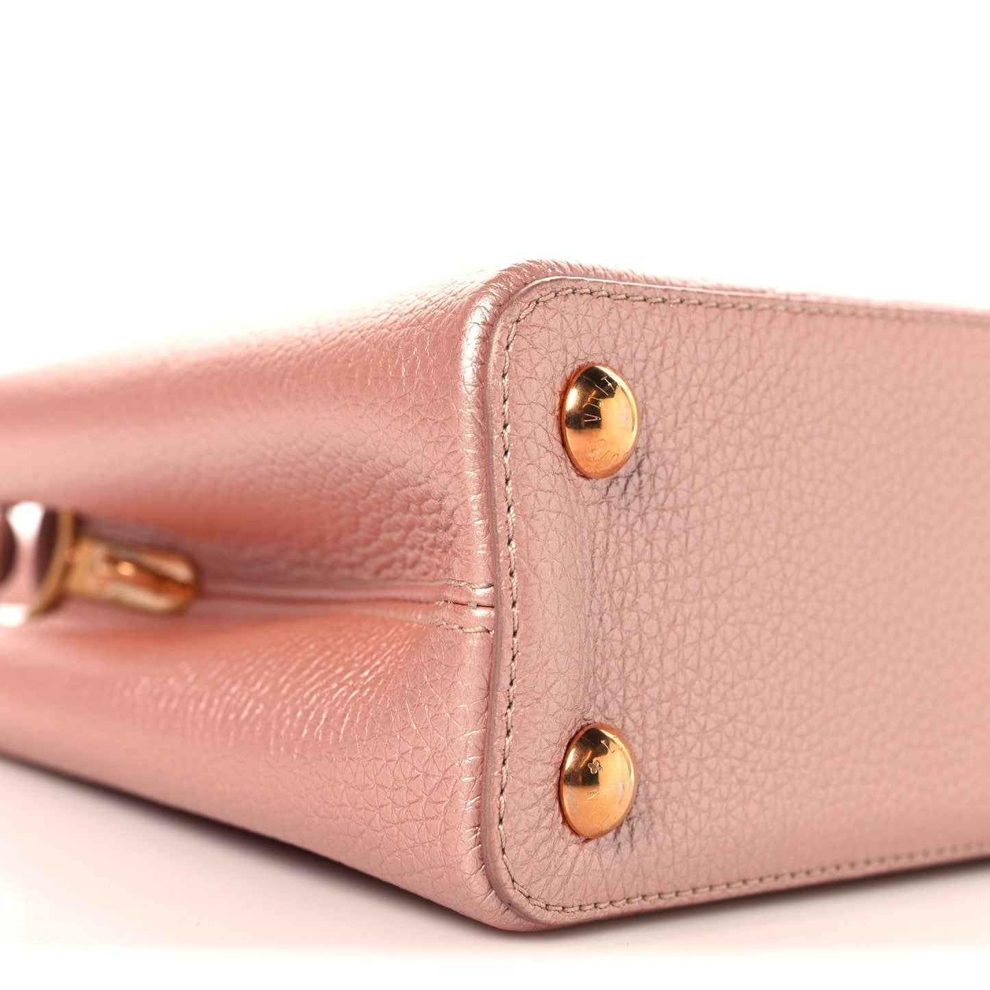 Metallic Taurillon Capucines BB Pearly Pink