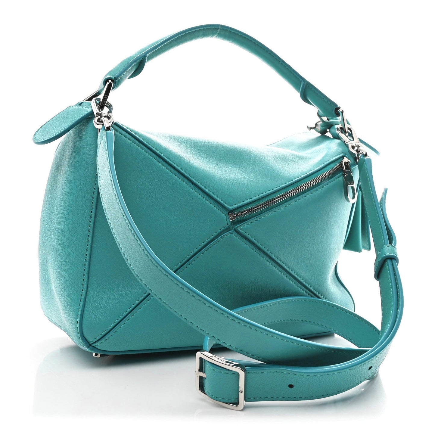 Nappa Lambskin Small Featherlight Puzzle Bag Aquamarine