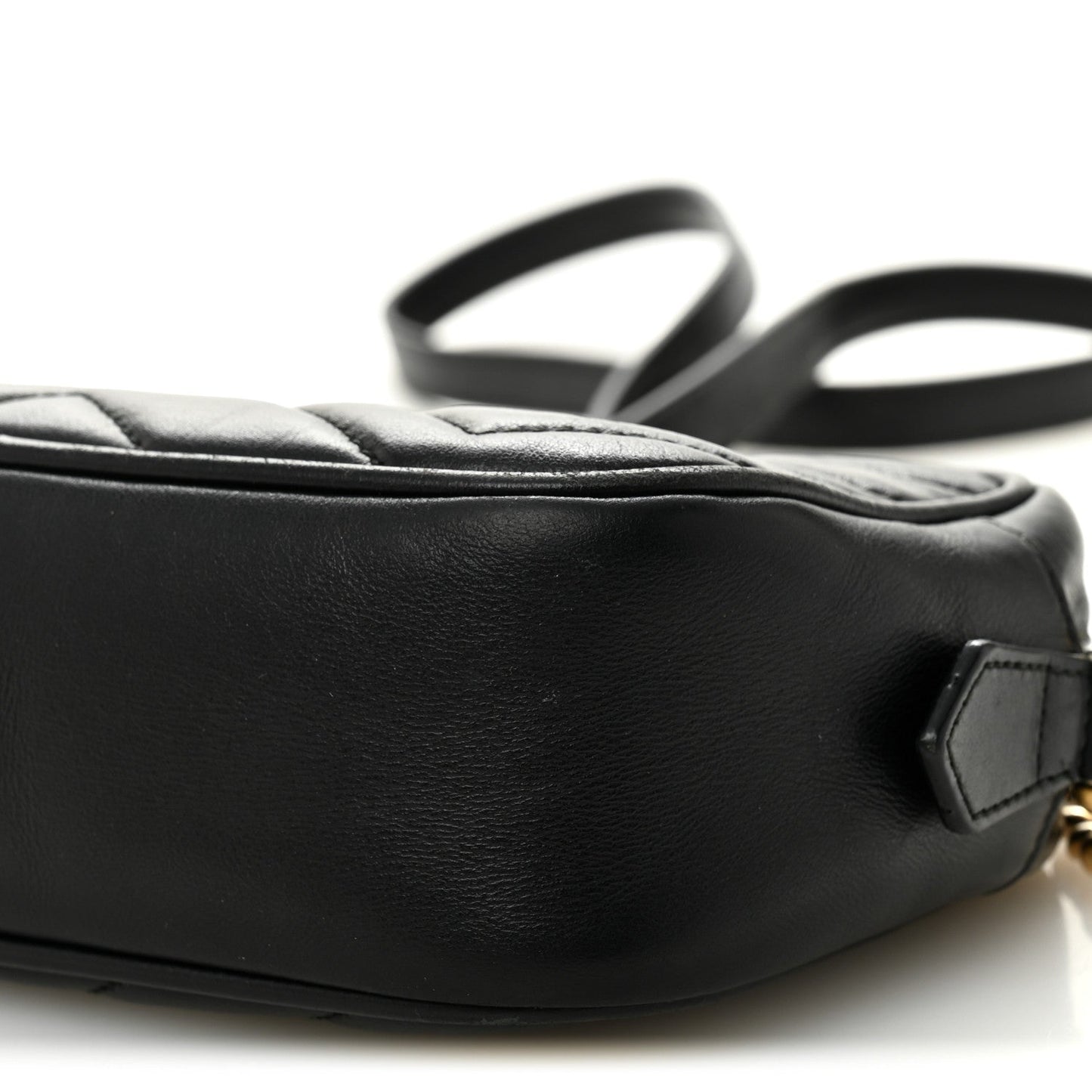 Calfskin Matelasse Mini GG Marmont Chain Shoulder Bag Black