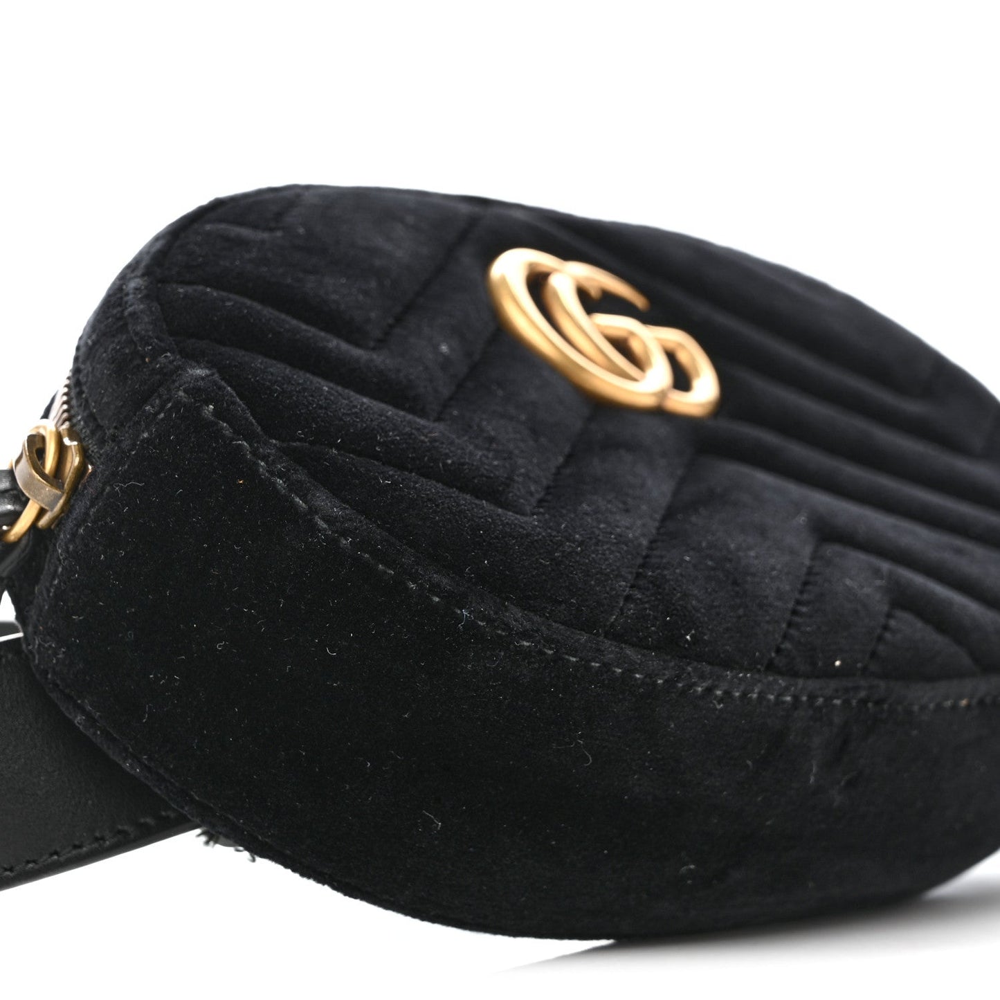 Velvet Matelasse GG Marmont Belt Bag 75 30 Black