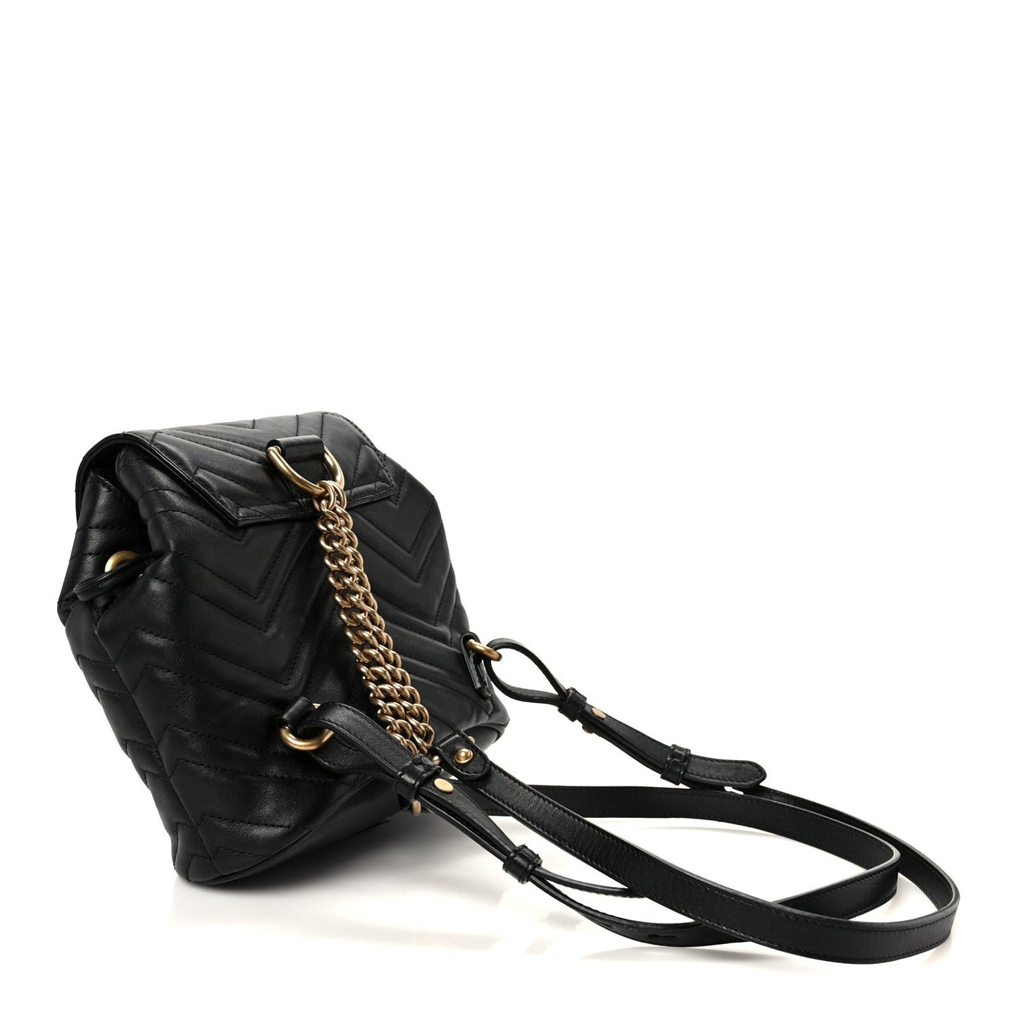 Calfskin Matelasse GG Marmont Flap Backpack Black