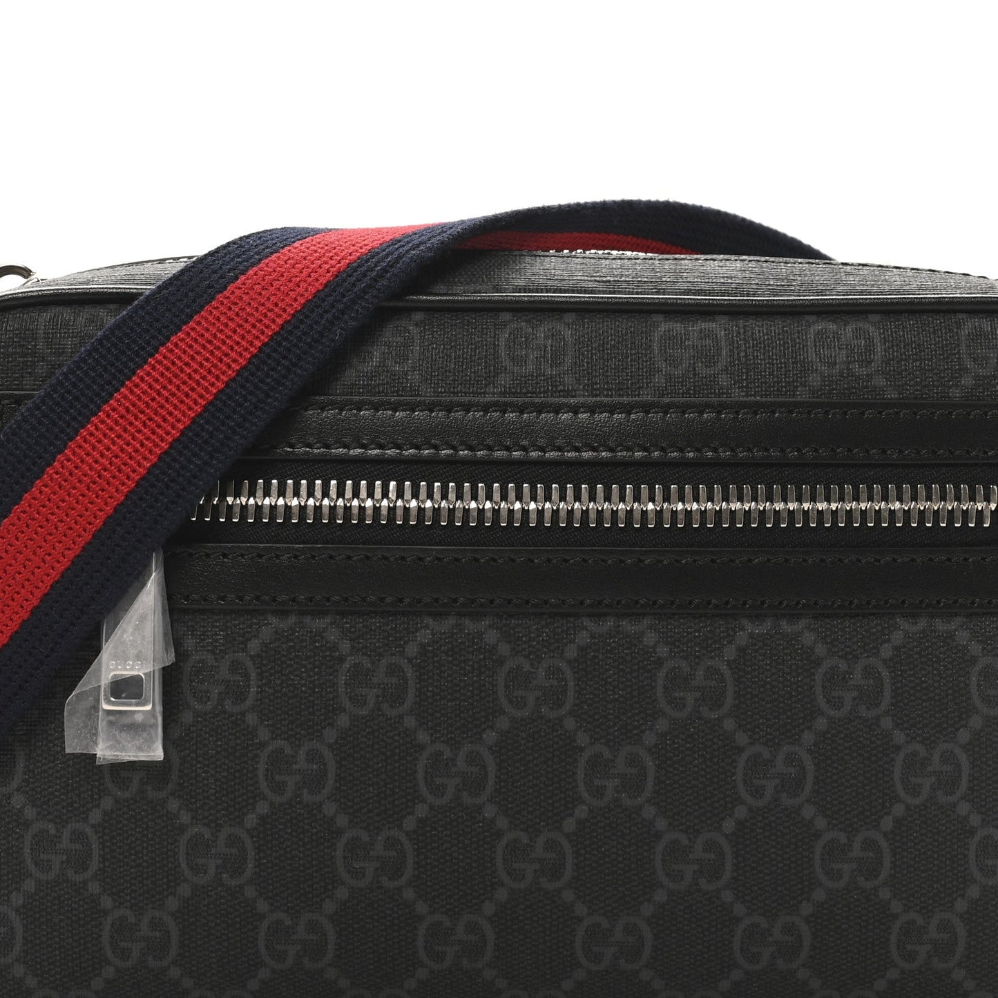 Soft GG Supreme Monogram Web Belt Bag Black Grey