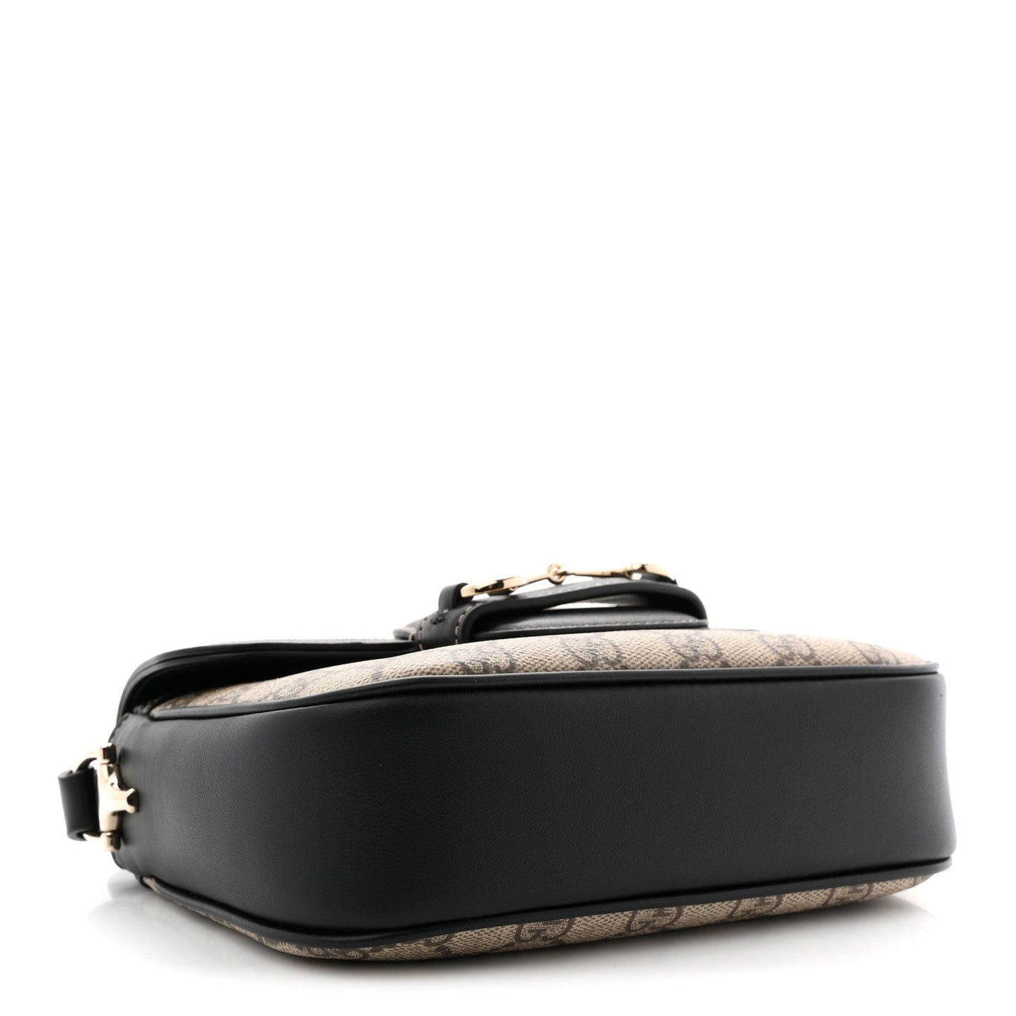 GG Supreme Monogram Horsebit 1955 Soft Small Shoulder Bag Beige Black