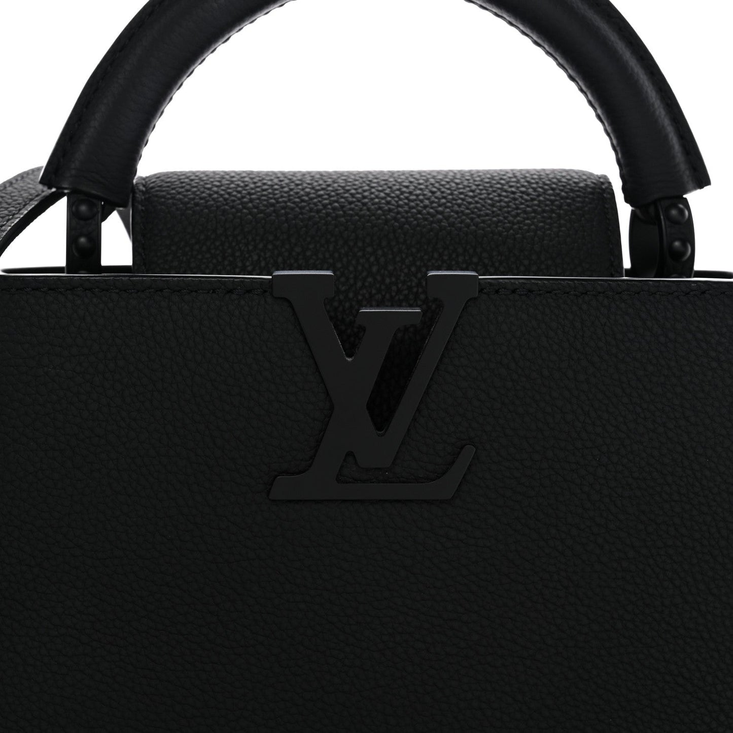 Matte Taurillon Capucines East West Mini All Black