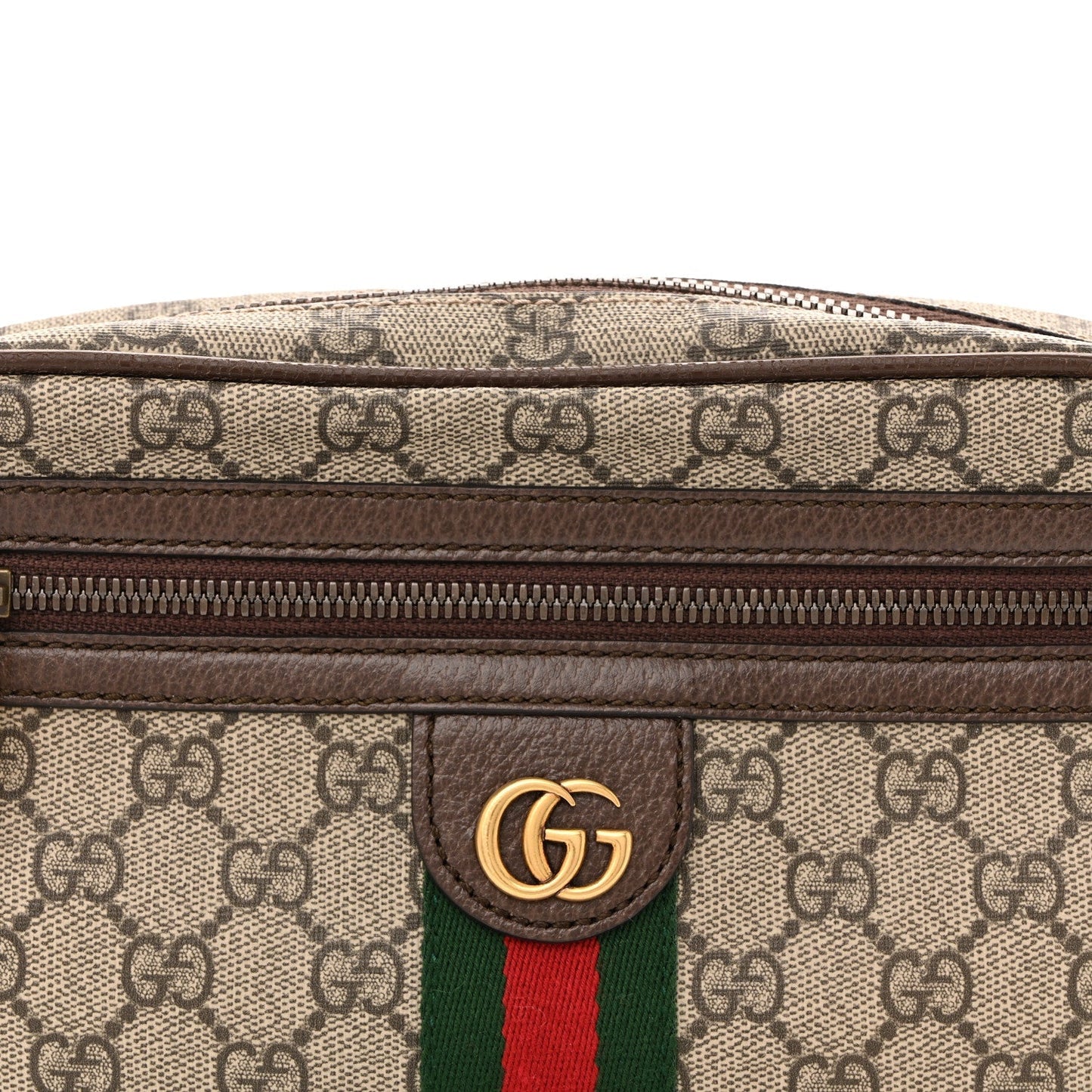 Soft GG Supreme Monogram Medium Ophidia Belt Bag Dark Brown
