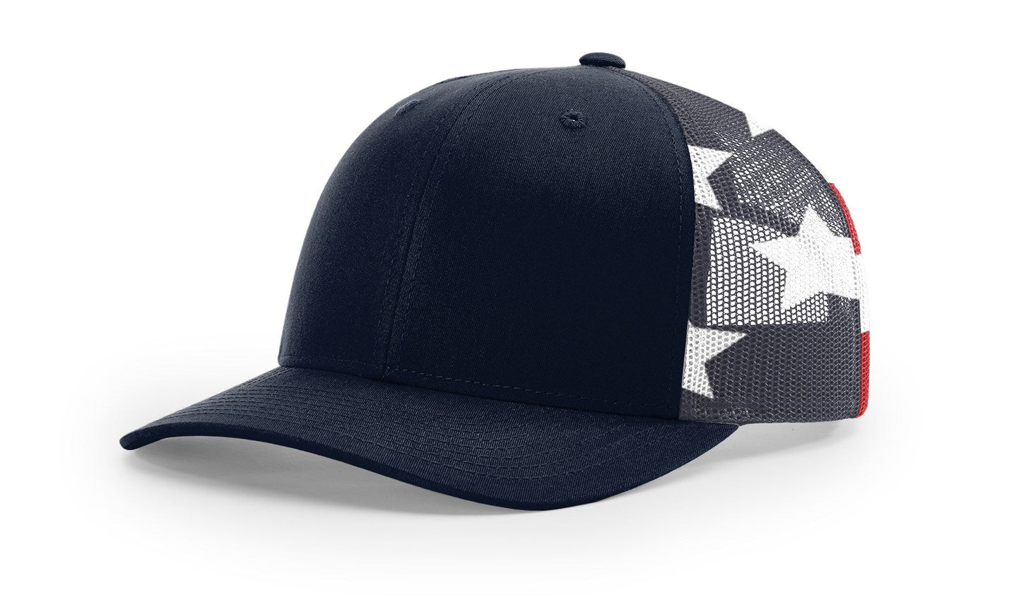Richardson 112PM Printed Mesh Back Trucker Cap Snapback Hat - Blank