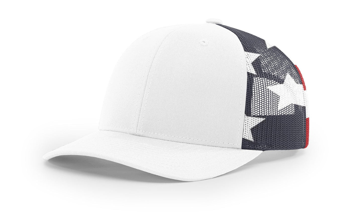 Richardson 112PM Printed Mesh Back Trucker Cap Snapback Hat - Blank