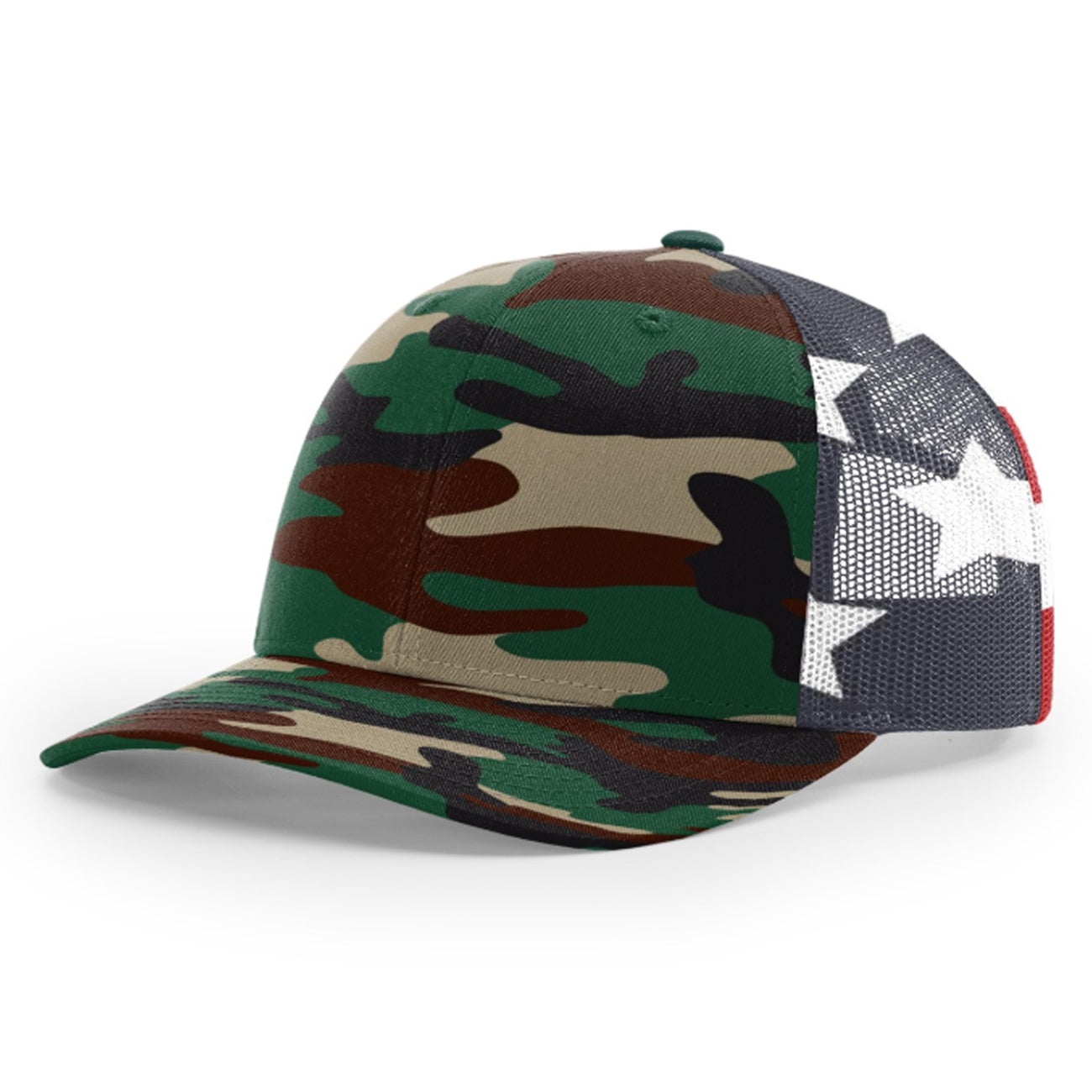 Richardson 112PM Printed Mesh Back Trucker Cap Snapback Hat - Blank