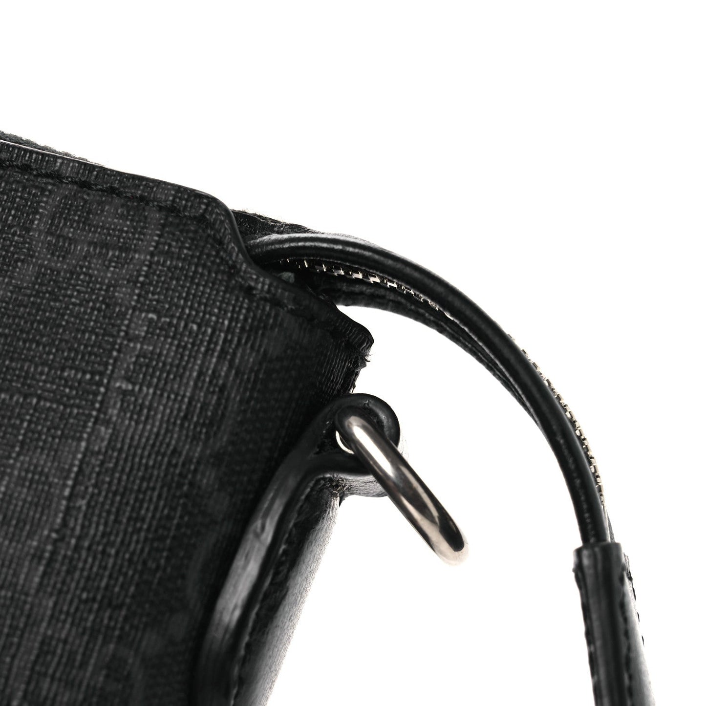 GG Supreme Monogram Azalea Calfskin Small Retro Interlocking G Wristlet Messenger Bag Black