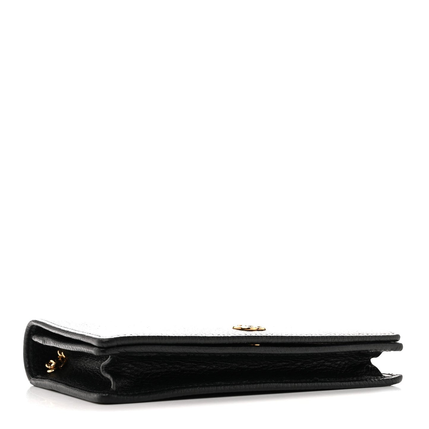 Dollar Calfskin Mini GG Marmont Chain Wallet Black
