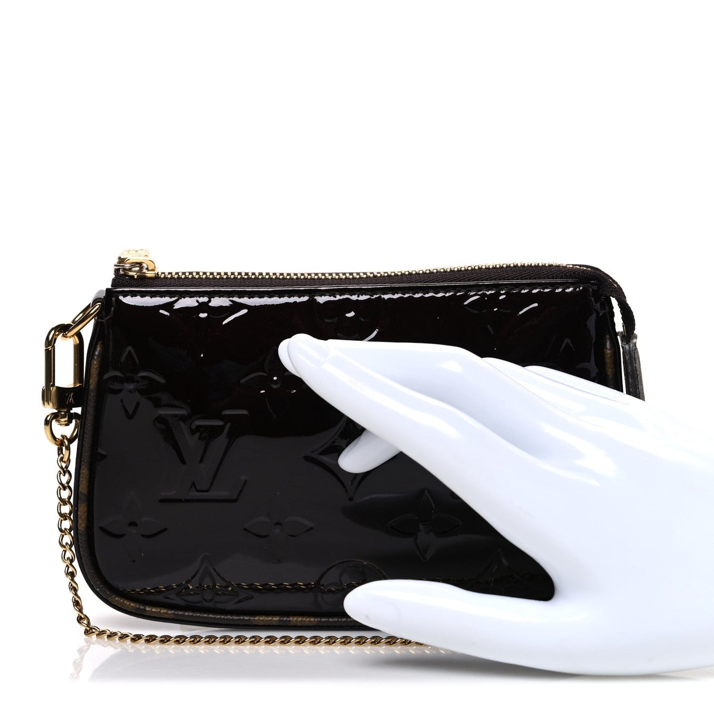 Vernis Monogram Mini Pochette Accessories Amarante