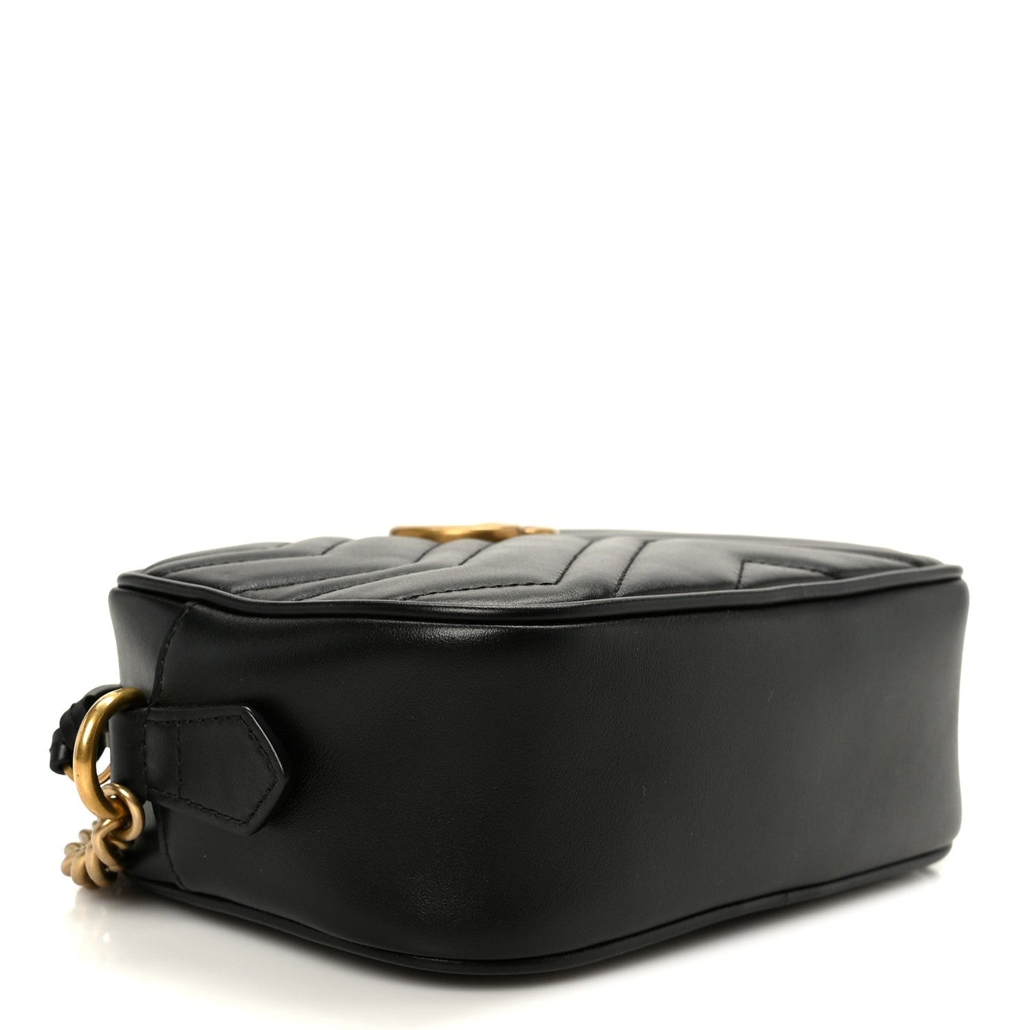 Calfskin Matelasse Mini GG Marmont Chain Shoulder Bag Black