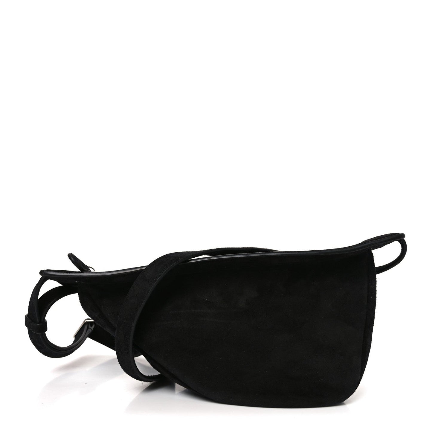 Suede Small Slouchy Banana Bag Black