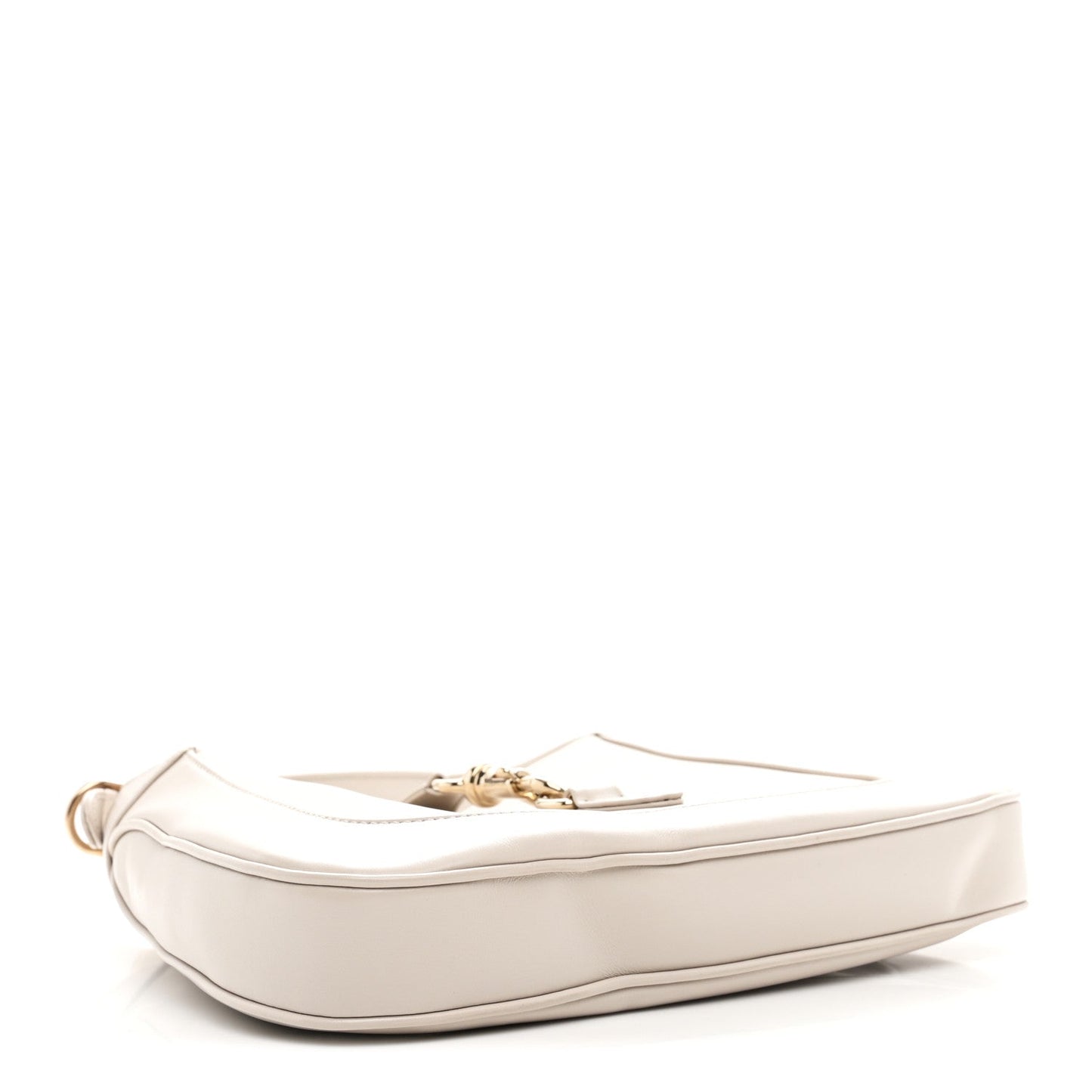 Ancora Calfskin Web Small Jackie Shoulder Bag Light Grey